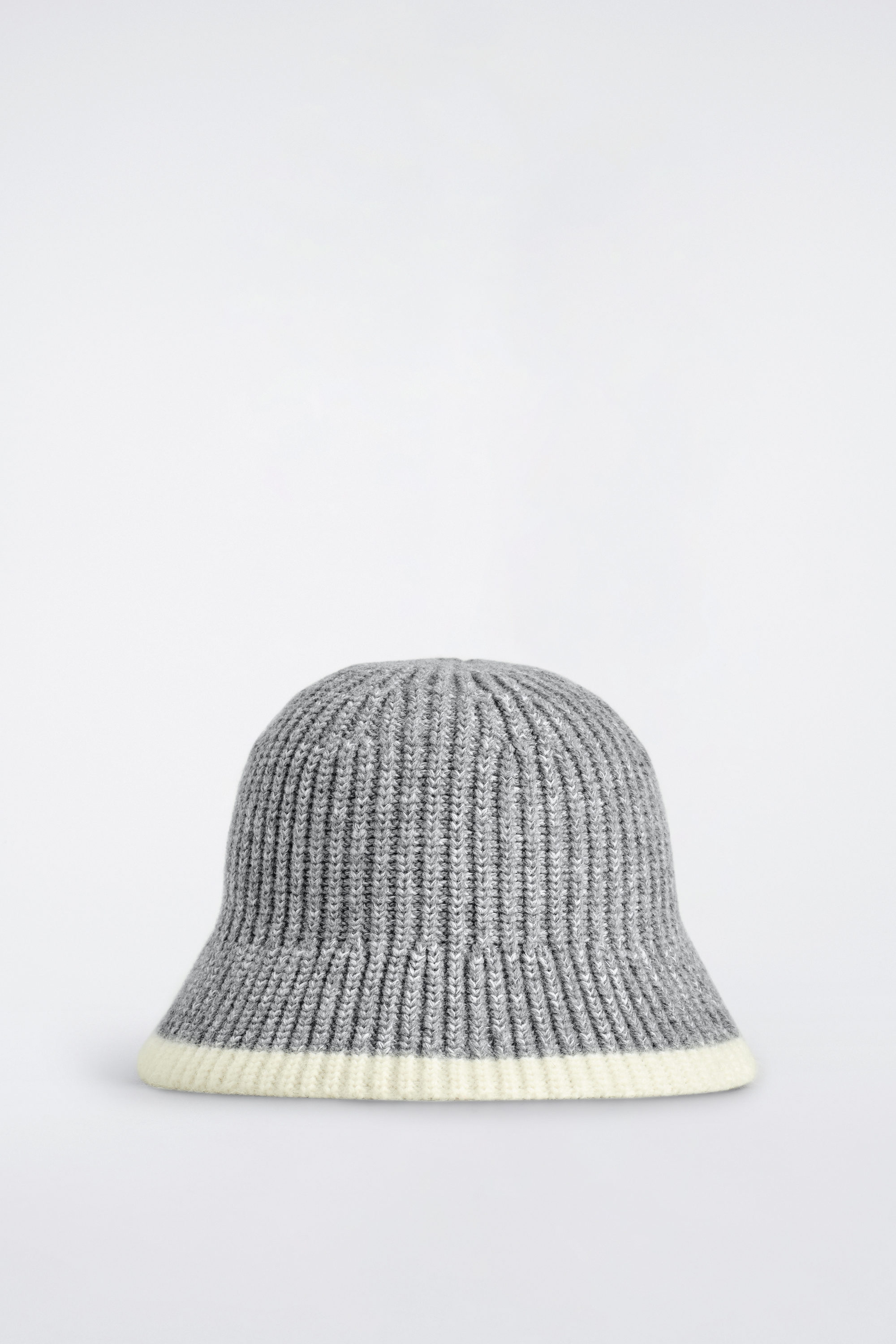 CONTRAST-TIPPED WOOL-MOHAIR BUCKET HAT - GREY / CREAM | COS US display picture 3