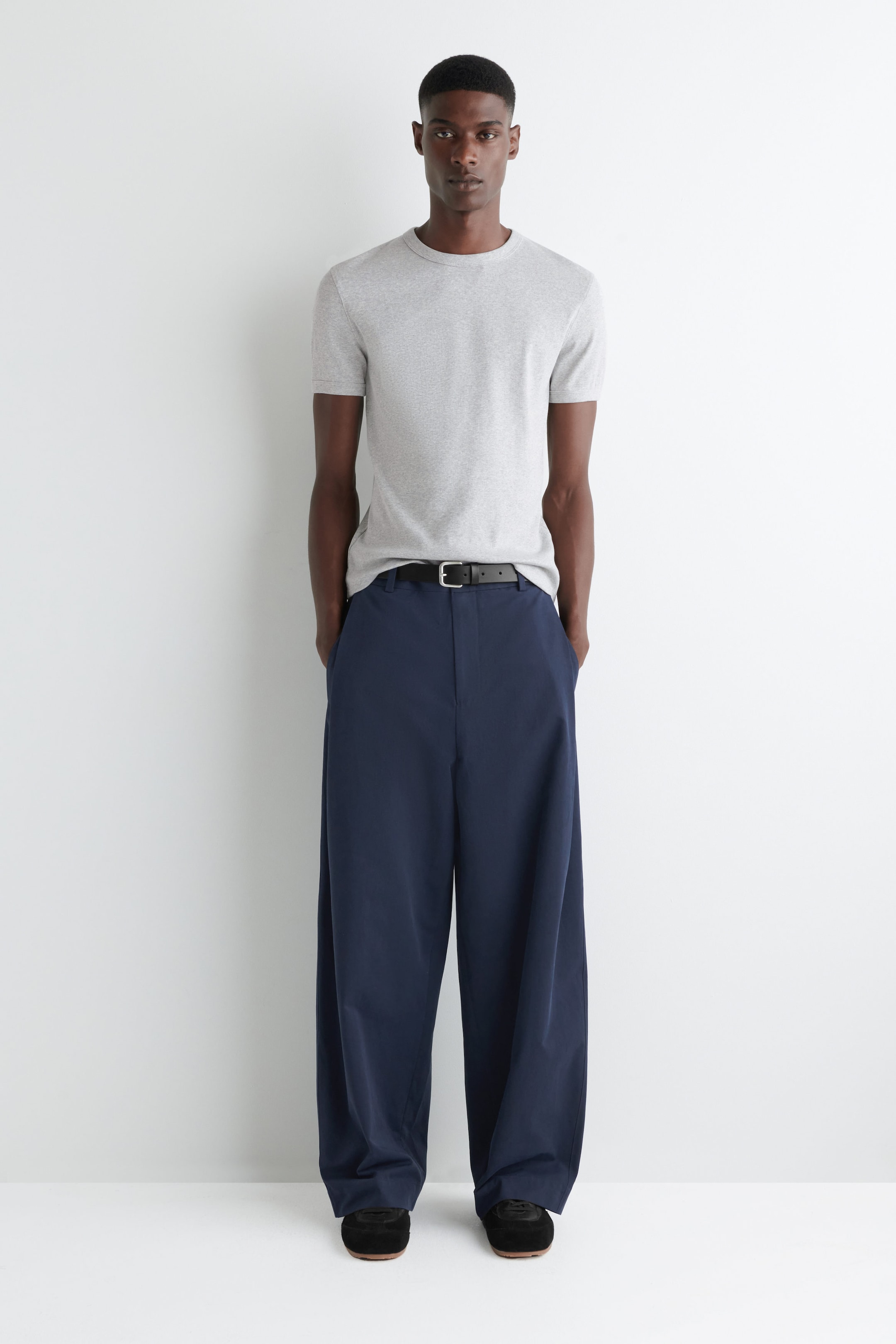SLIM RIBBED COTTON TSHIRT
