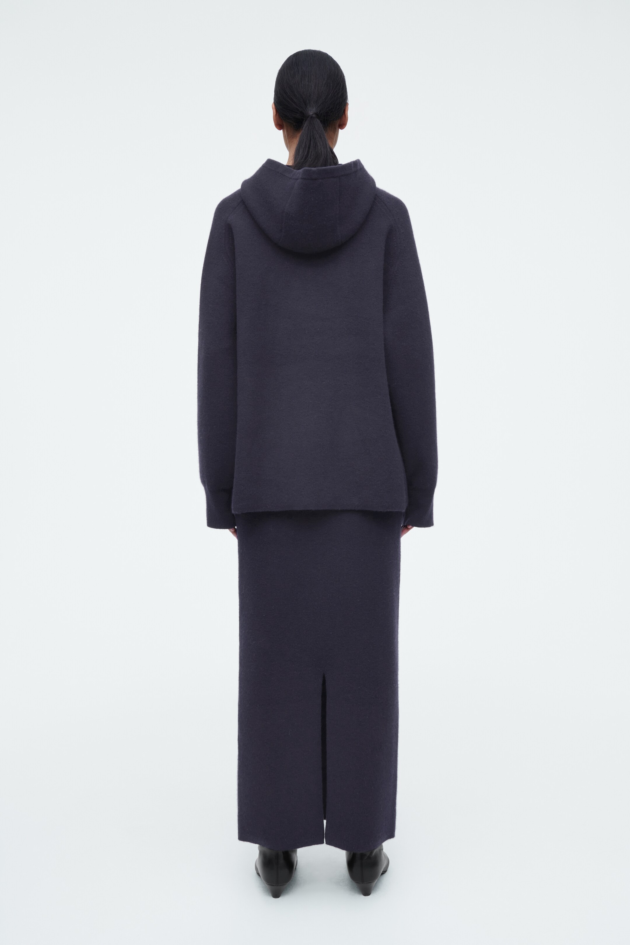 Agrandir l'image: JUPE LONGUE EN LAINE DOUBLE FACE - BLEU MARINE - FEMME | H&M FR 3