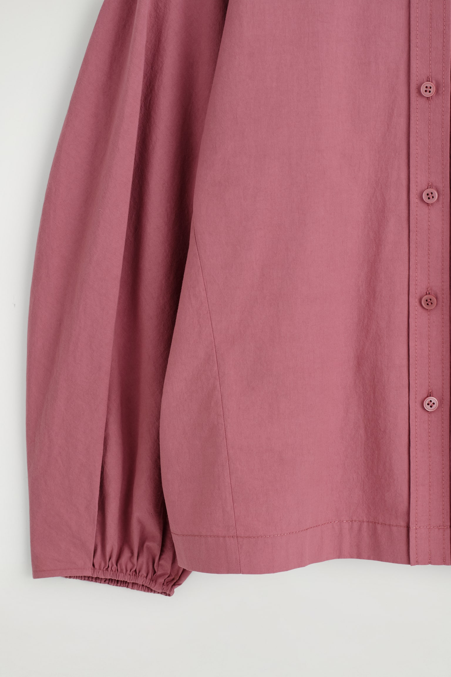 BLUSE AUS PIMA-BAUMWOLLE MIT FALTEN - BERRY/WEISS - 6