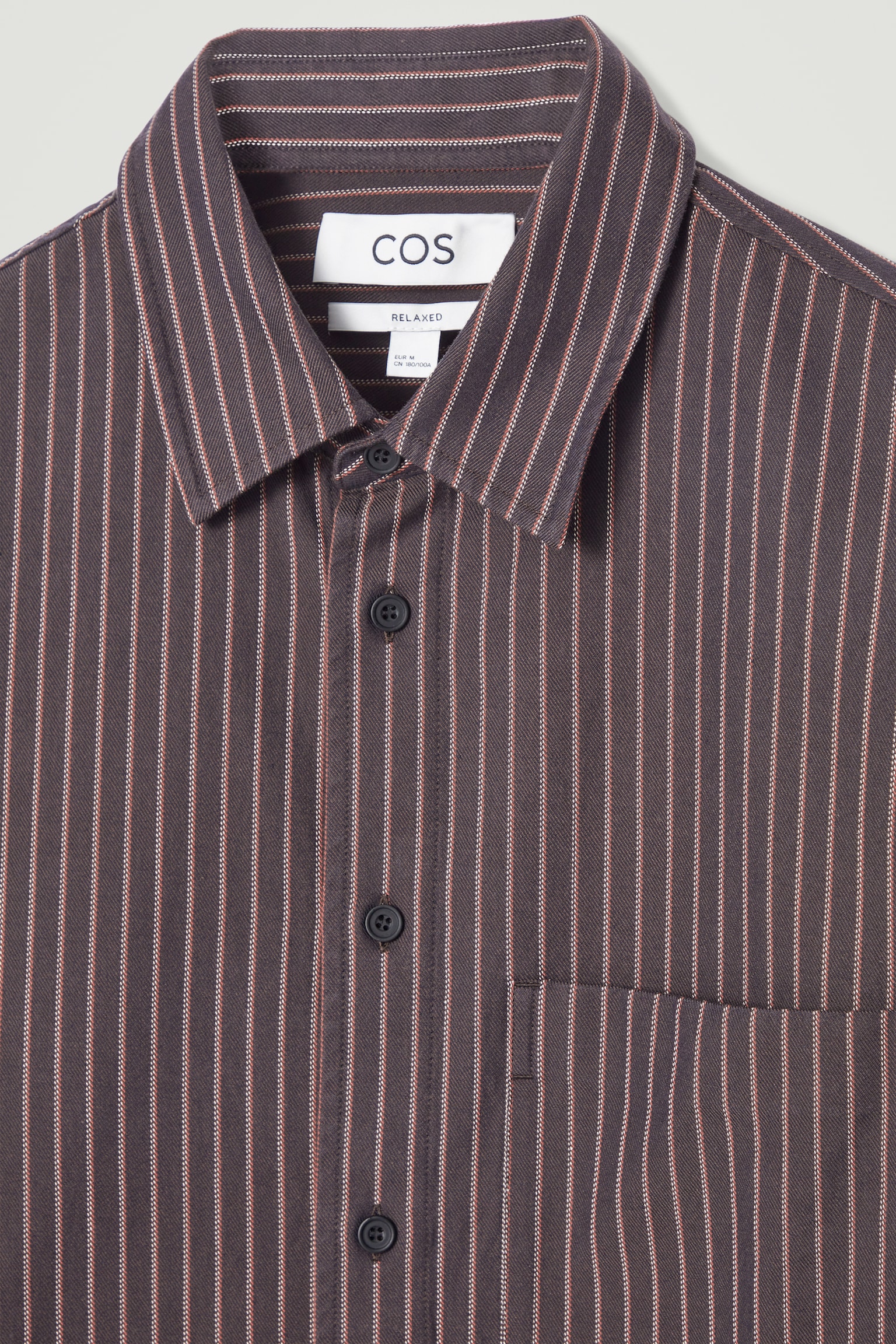 חולצת טויל רפויה - חום / פסים/בורדו / פסים דקים - 2