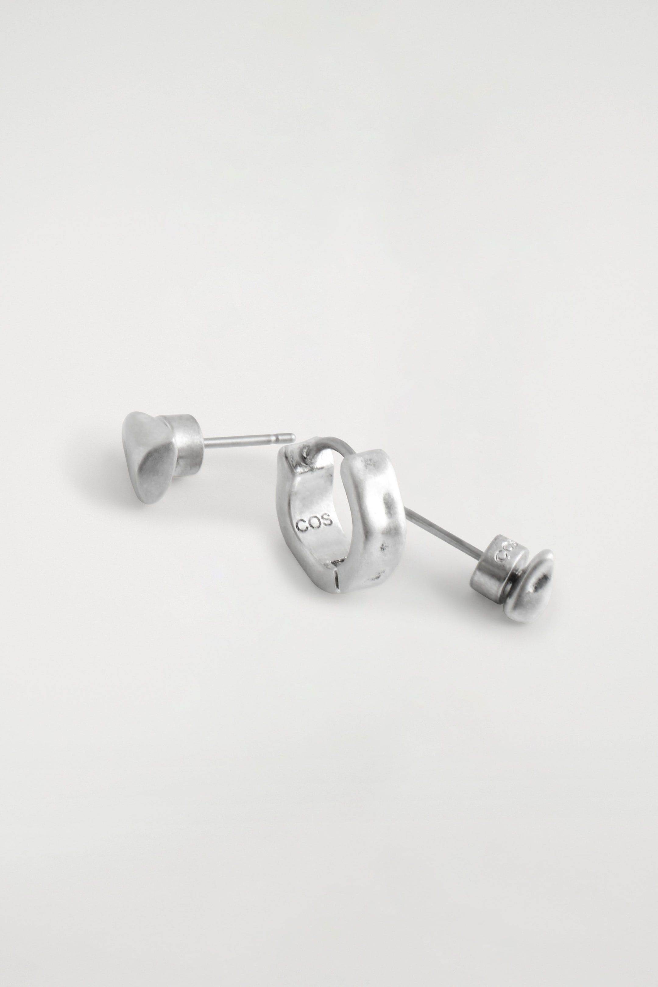 3-PACK HAMMERED EARRINGS