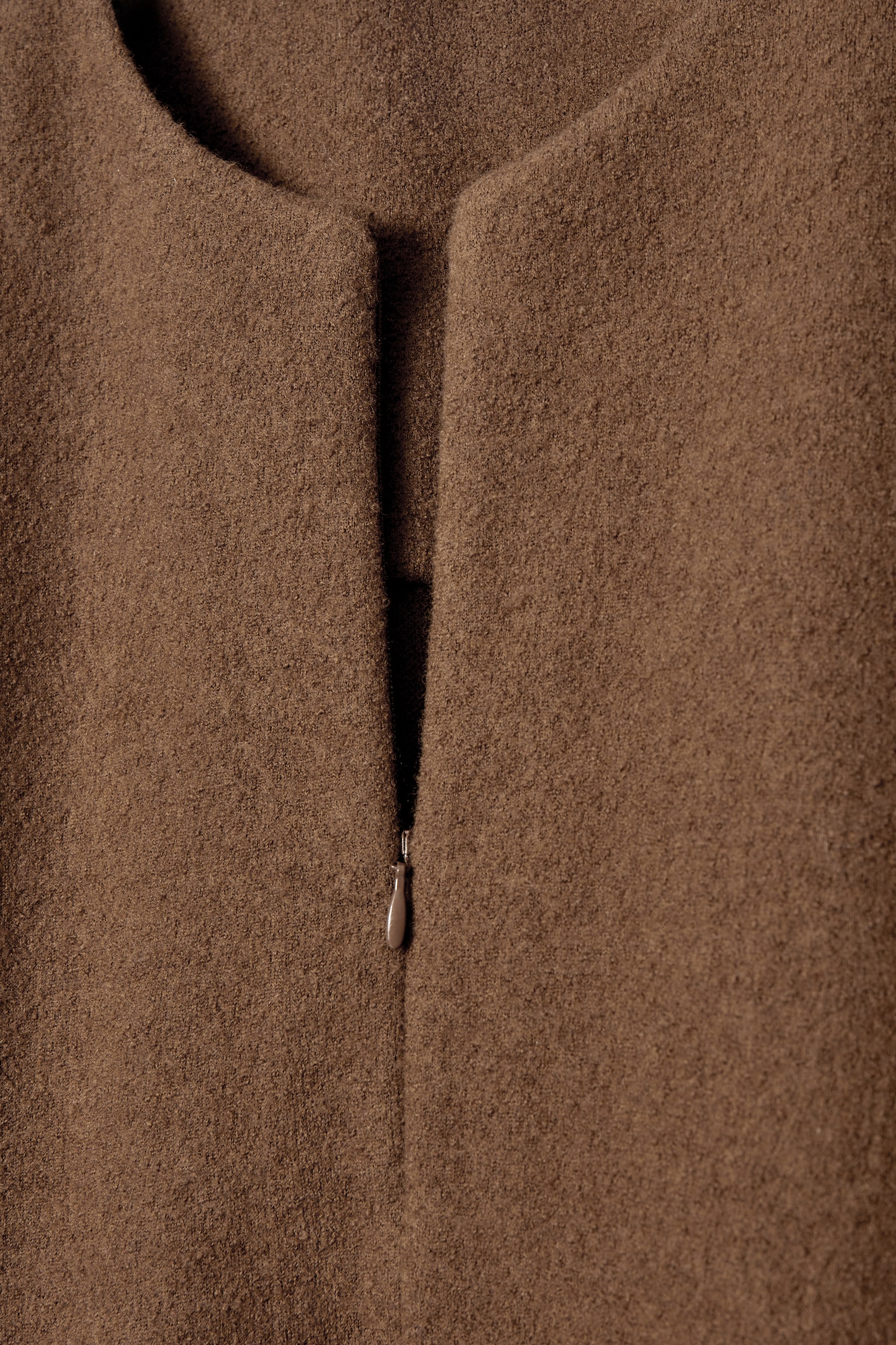 A-LINE BOILED-WOOL MINI DRESS - BROWN - 2