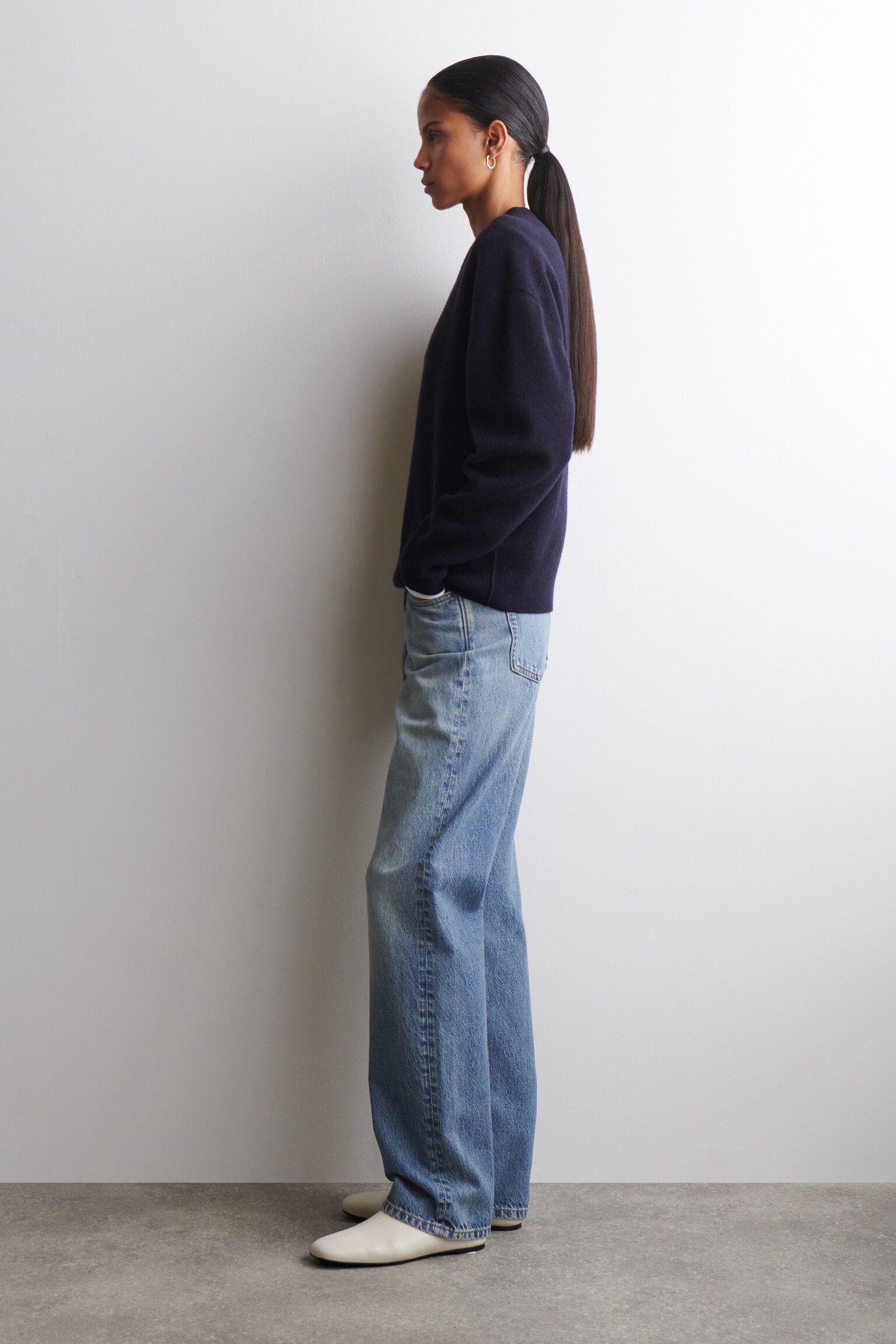 WOLLPULLOVER MIT V-AUSSCHNITT - NAVYBLAU/GRAU MELIERT - 6