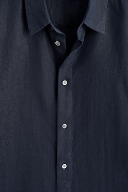 RELAXED LINEN SHIRT — NAVY 6