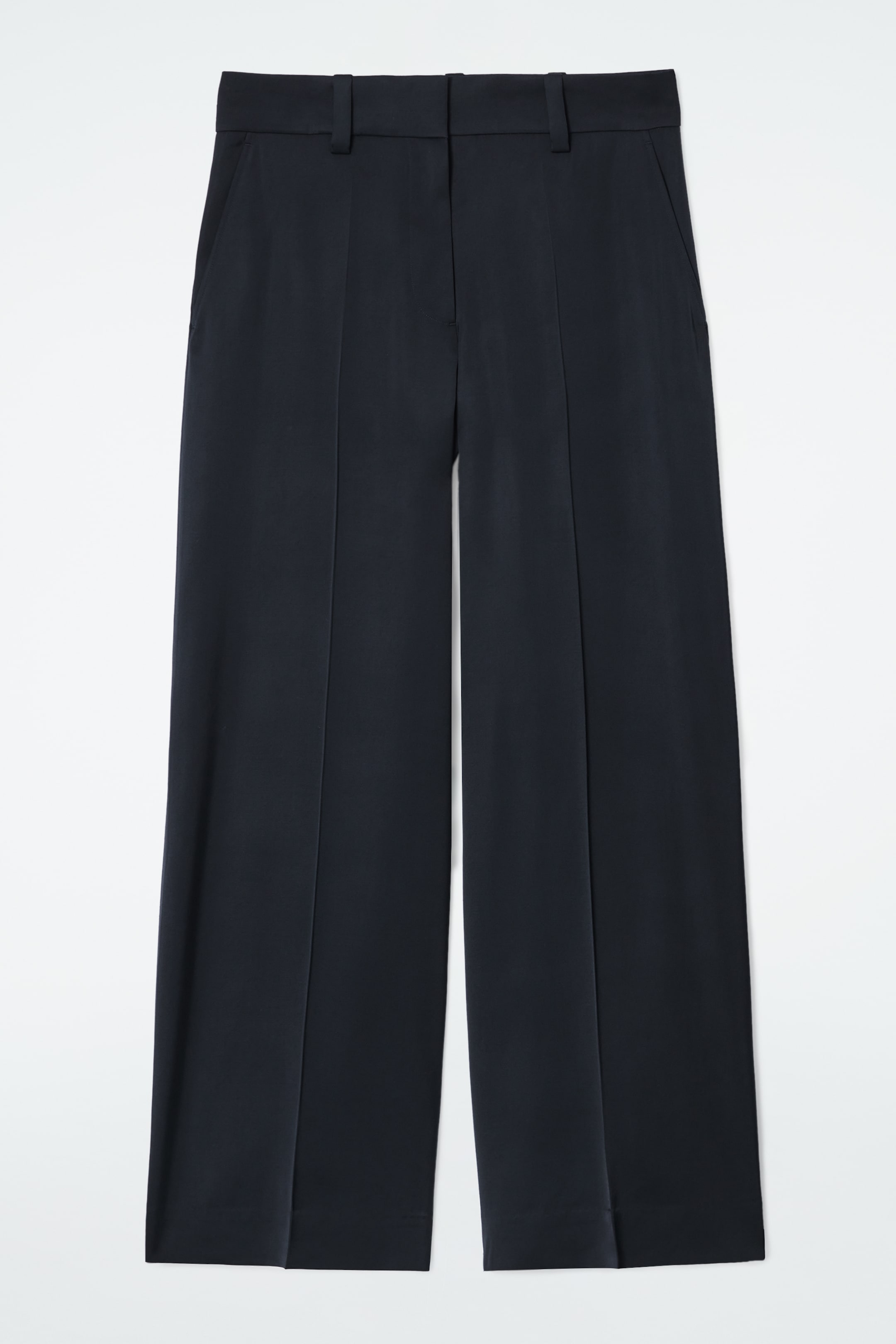 View larger image: TAILORED SATIN WIDE-LEG TROUSERS - NAVY - Ladies | H&M GB 1