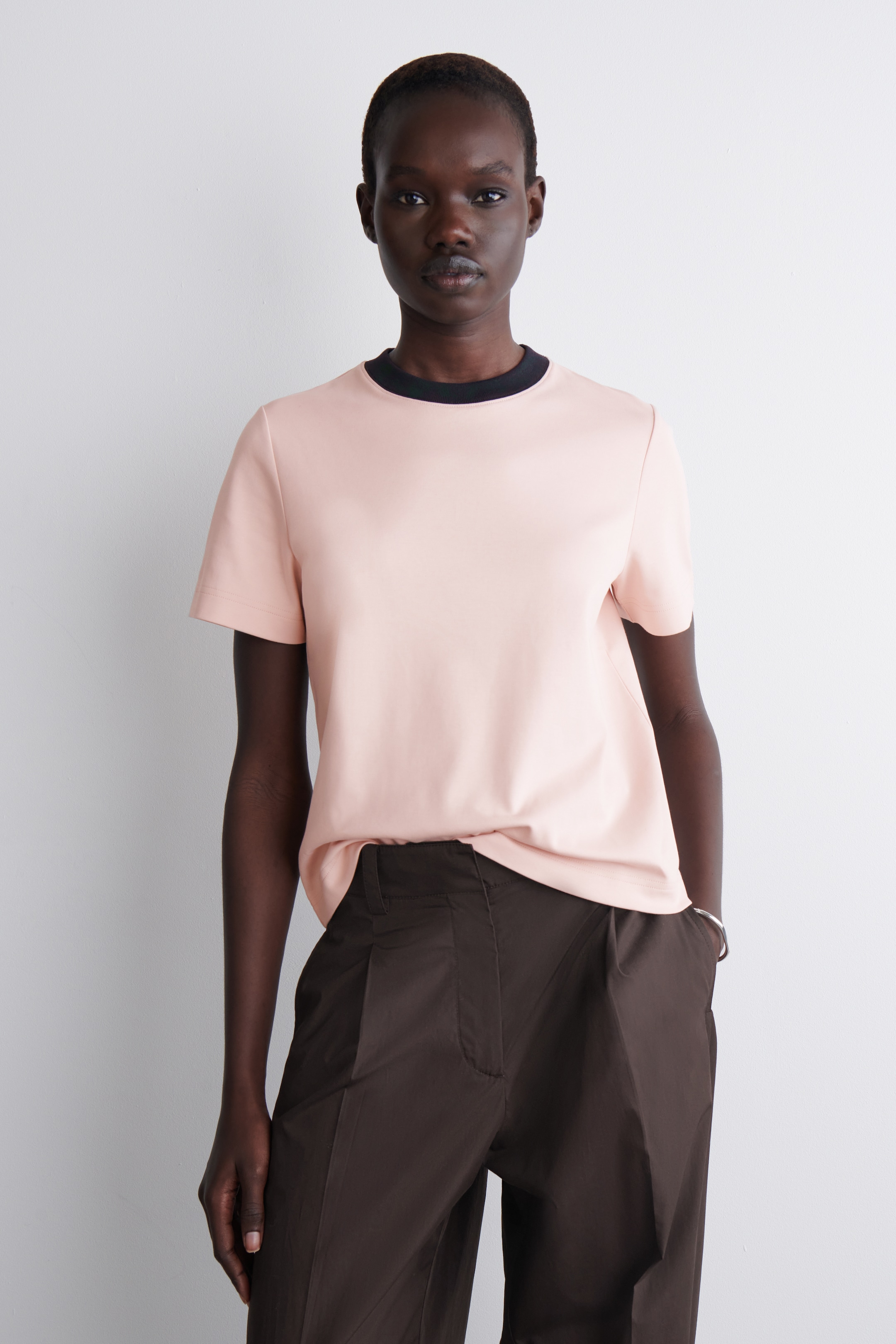 Agrandir l'image: T-SHIRT REGULAR ÉLÉGANT - ROSE / MARINE - FEMME | H&M CH 1