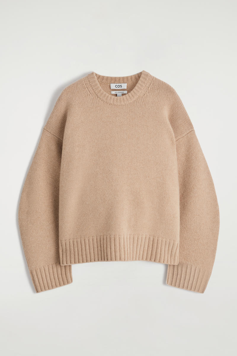 Cos Chunky Cashmere Sweater In Sand