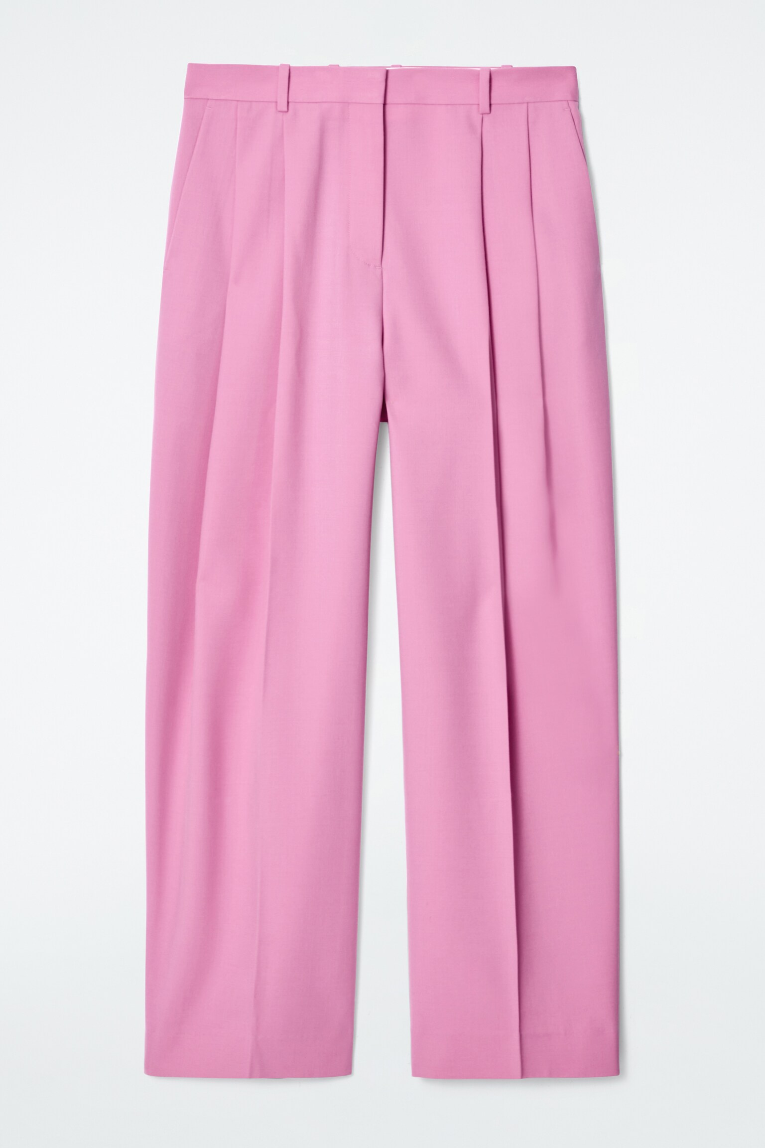 RELAXED TWILL WIDE-LEG TROUSERS - PINK/DARK BROWN/BLACK/BLUE/GREY/MOLE - 2