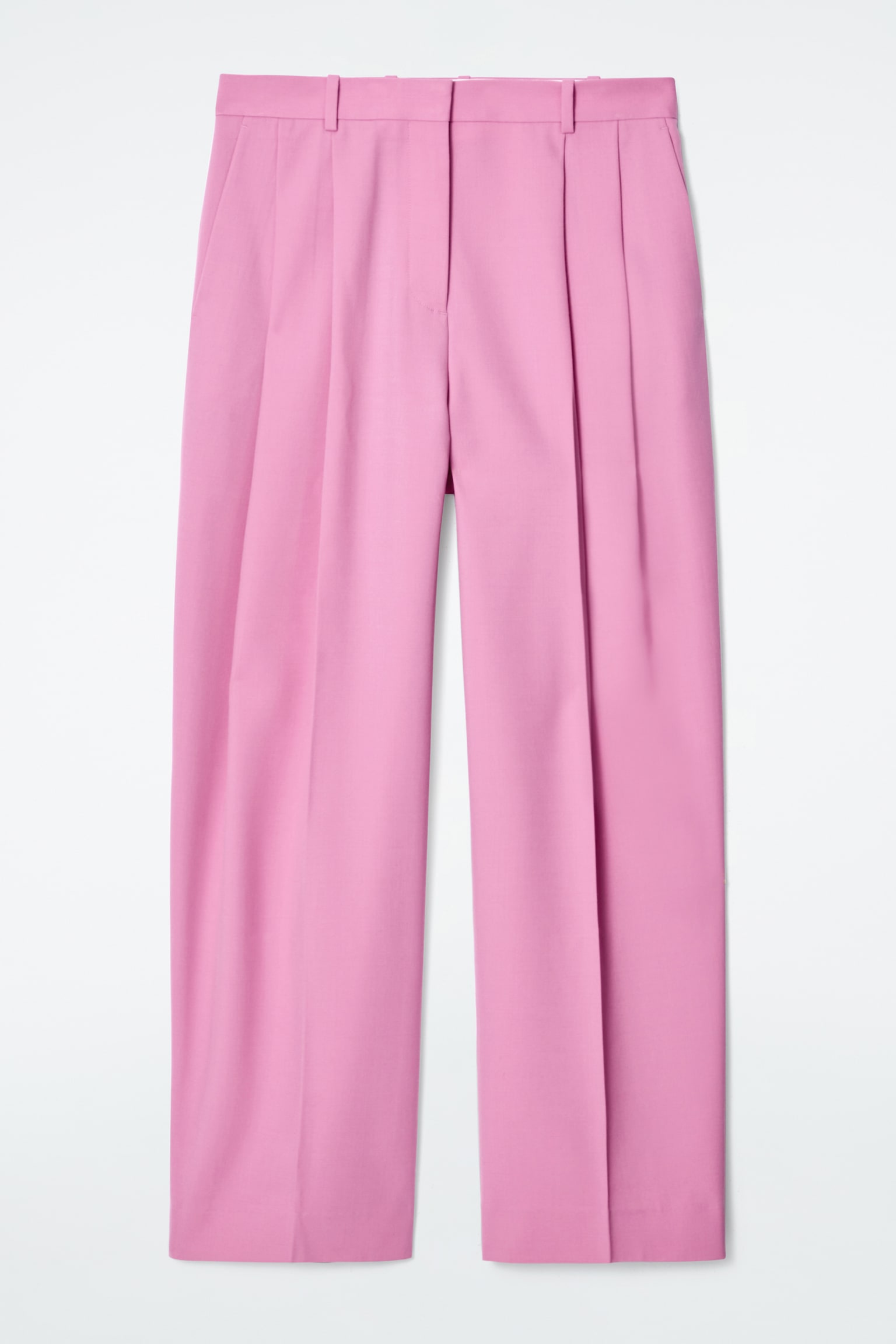 RELAXED TWILL WIDE-LEG TROUSERS - PINK/DARK BROWN/BLACK/BLUE/GREY/MOLE - 2