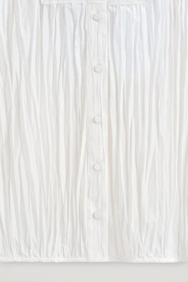 BIB-FRONT CRINKLED-COTTON SHIRT — WHITE 8