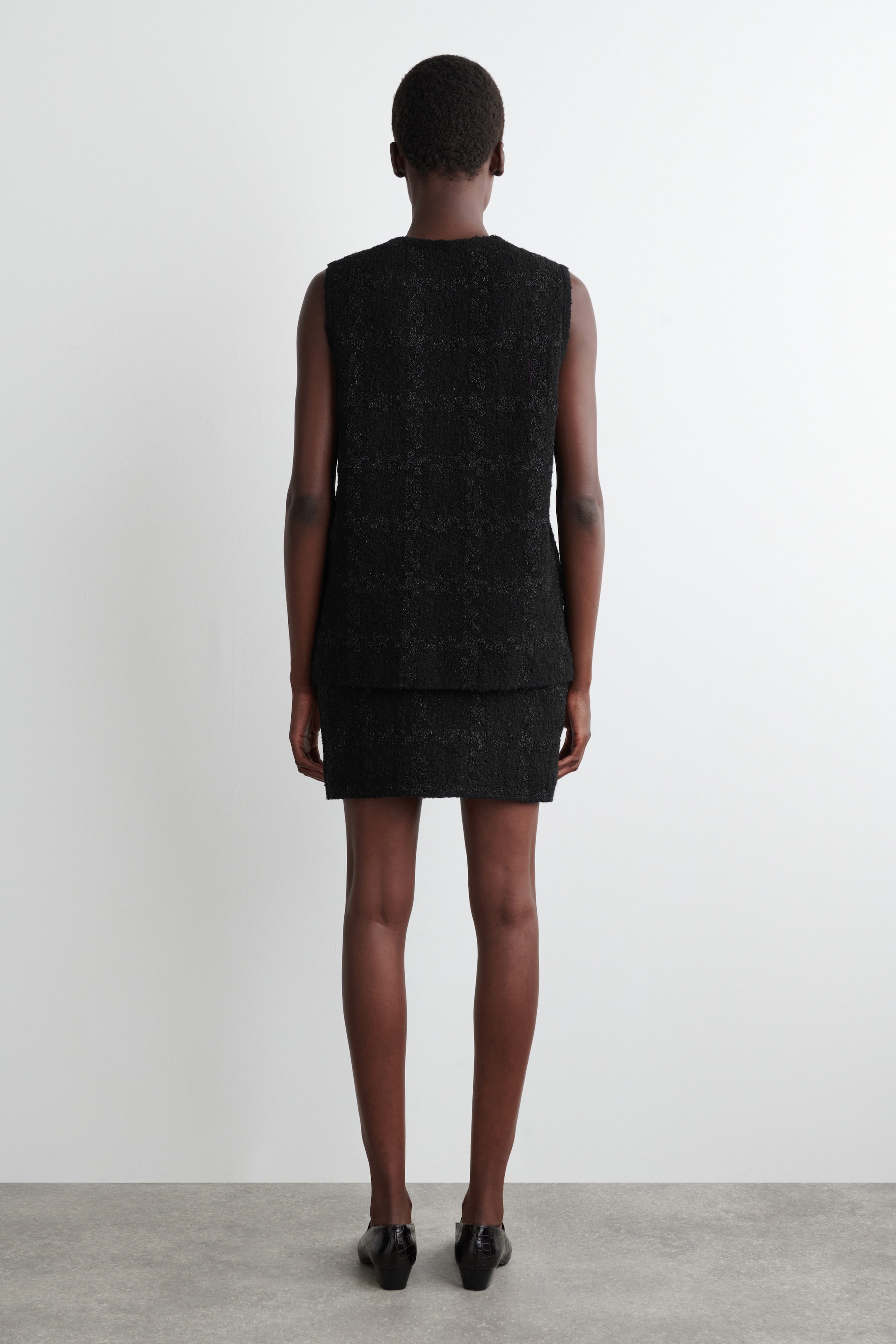 SPARKLY BOUCLÉ-KNIT MINI SKIRT