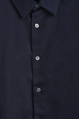 SLIM TAILORED POPLIN SHIRT — NAVY 1