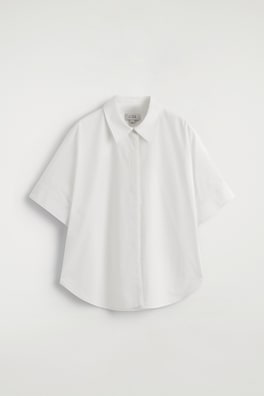 OVERSIZED SHORT-SLEEVED COTTON SHIRT — WHITE 8