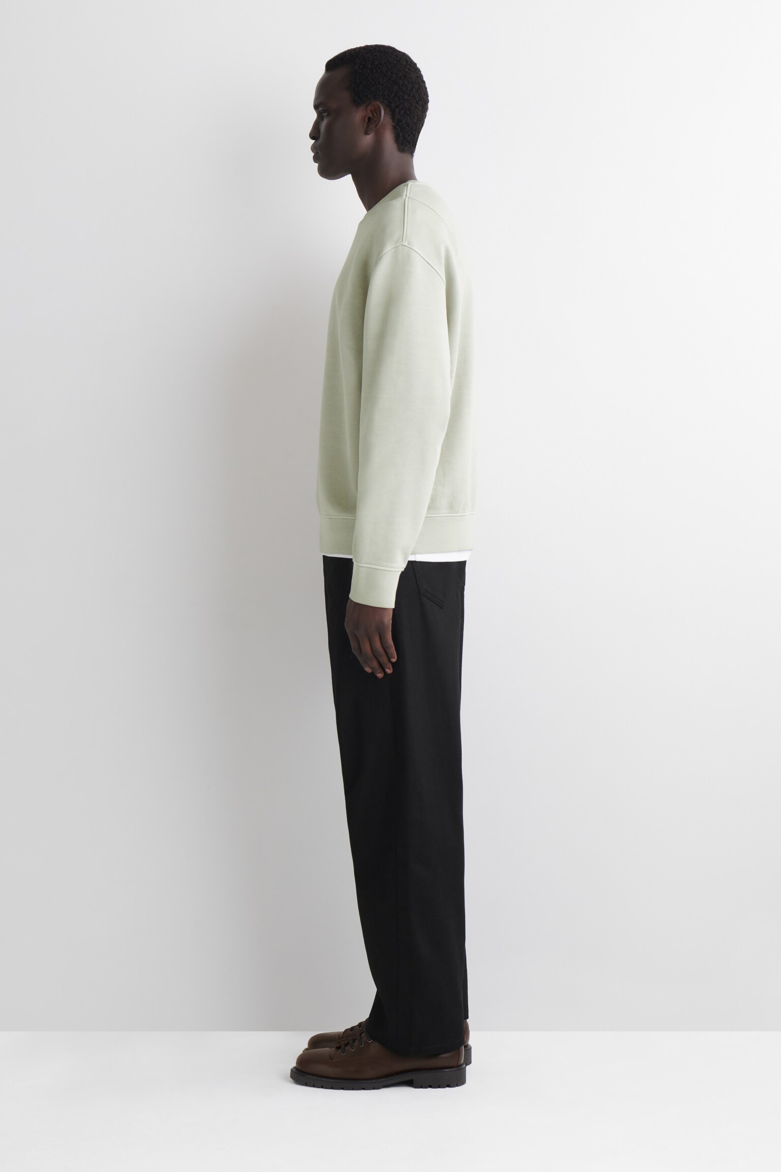 Camisola em algodão lavado - VERDE CLARO/AZUL-MARINHO/BRANCO - 6