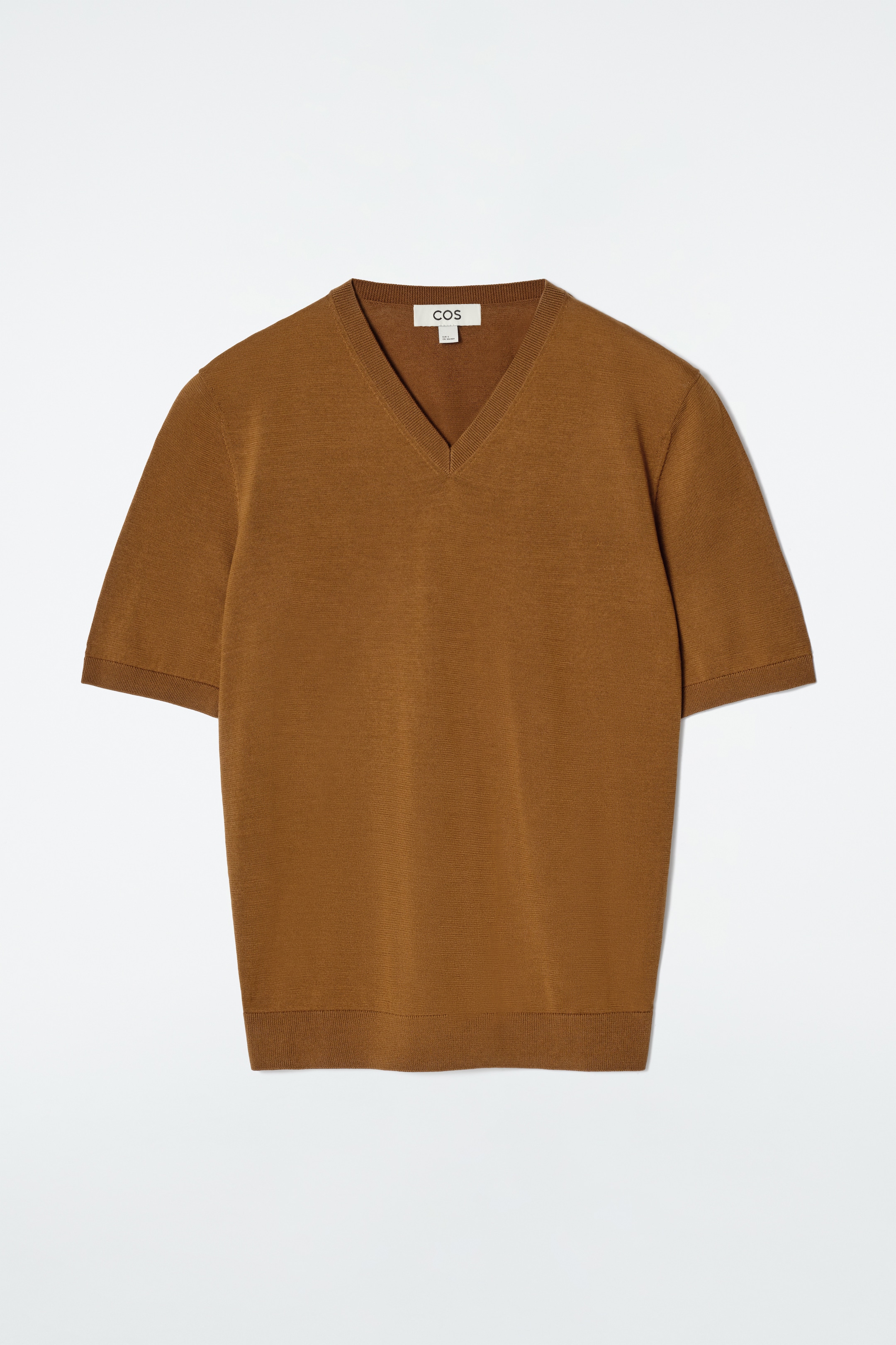 Ingrandisci l'immagine: KNITTED COTTON V-NECK T-SHIRT - OCHRE - DONNA | H&M CH 6