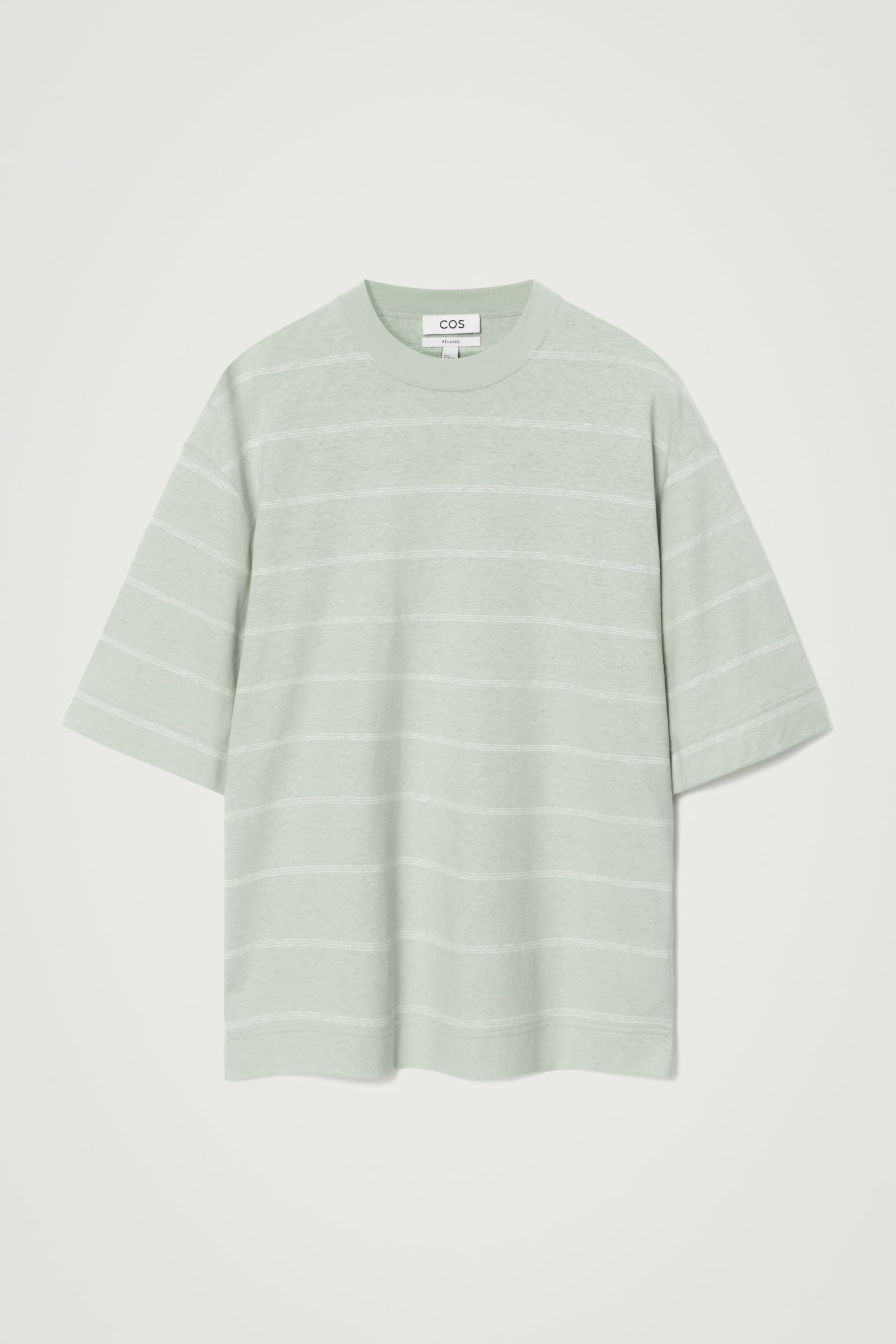 View larger image: RELAXED STRIPED HEMP-JERSEY T-SHIRT - LIGHT TURQUOISE / STRIPED - Men | H&M GB 1