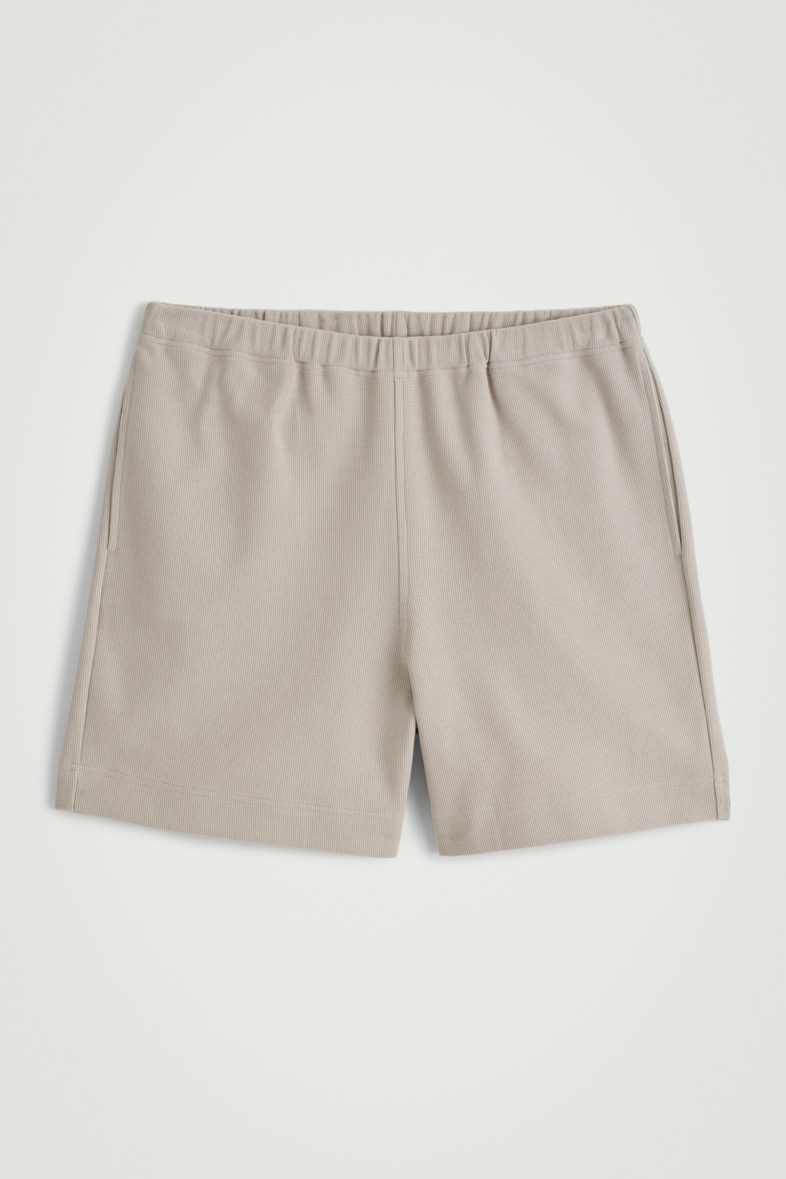 PANTALÓN CORTO DE ALGODÓN CON TEXTURA - TOPO CLARO/NEGRO - 2