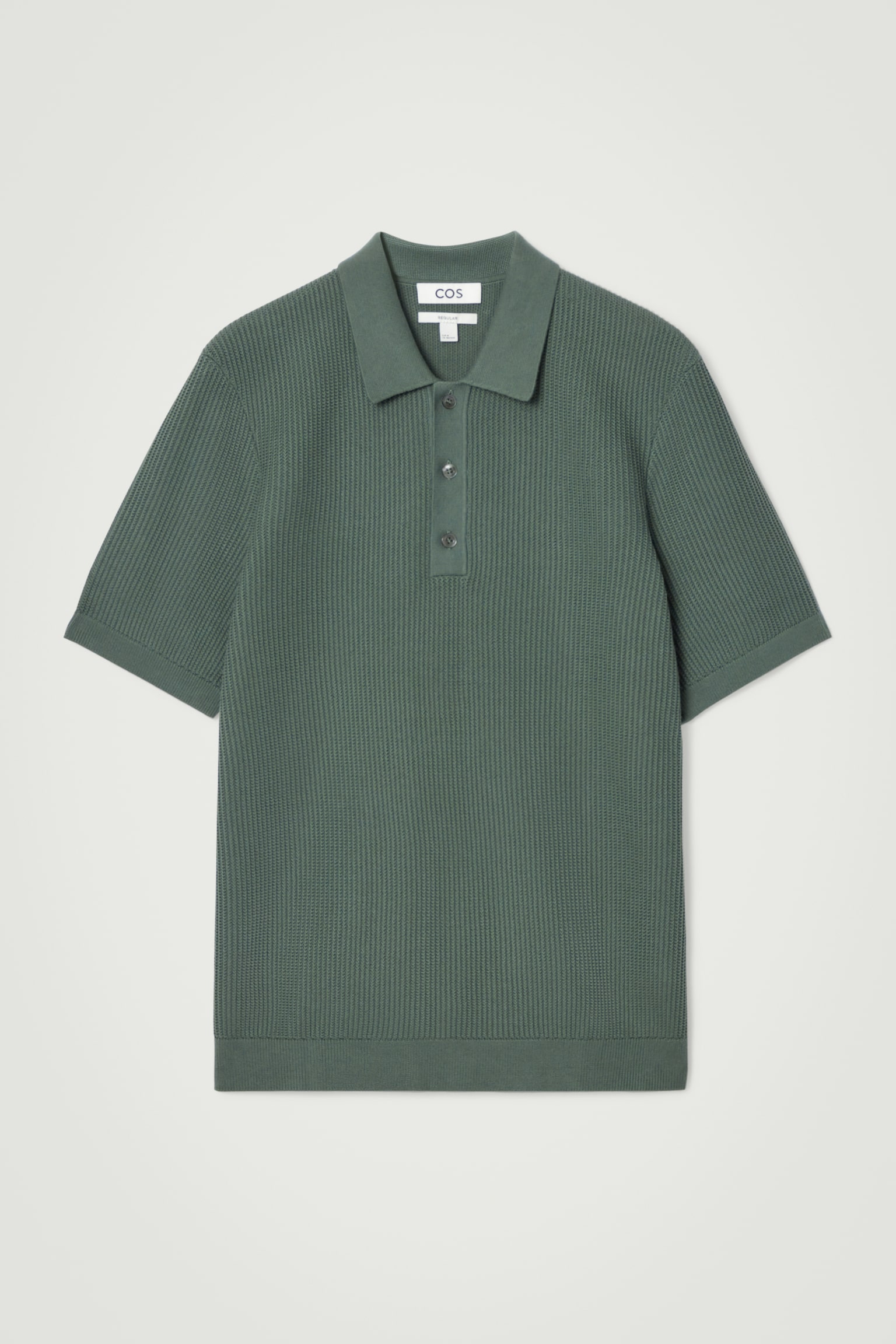 TEXTURED KNITTED POLO SHIRT - GREEN