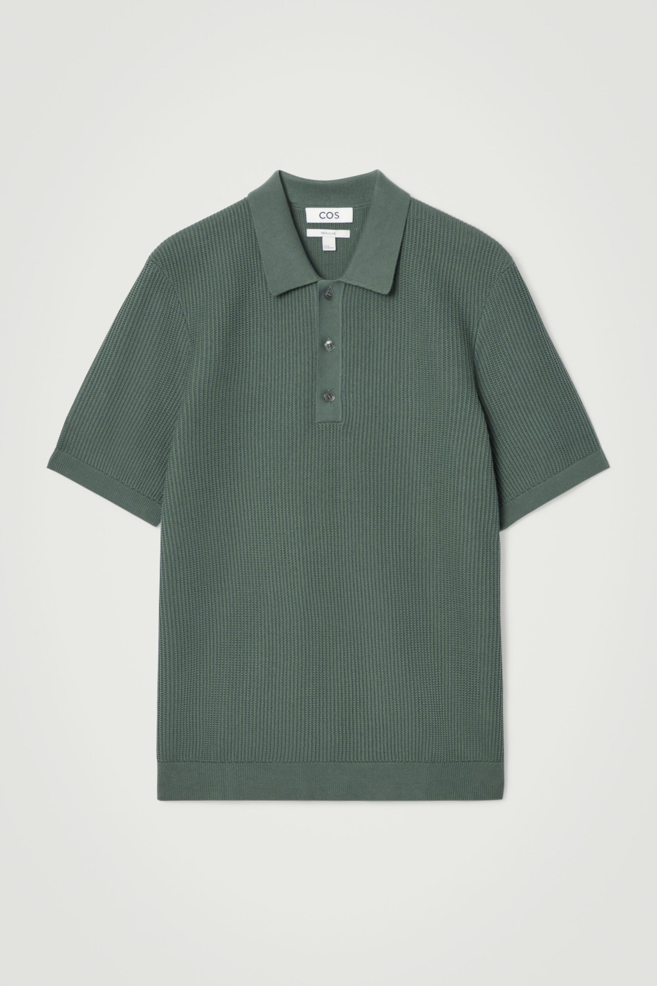TEXTURED KNITTED POLO SHIRT