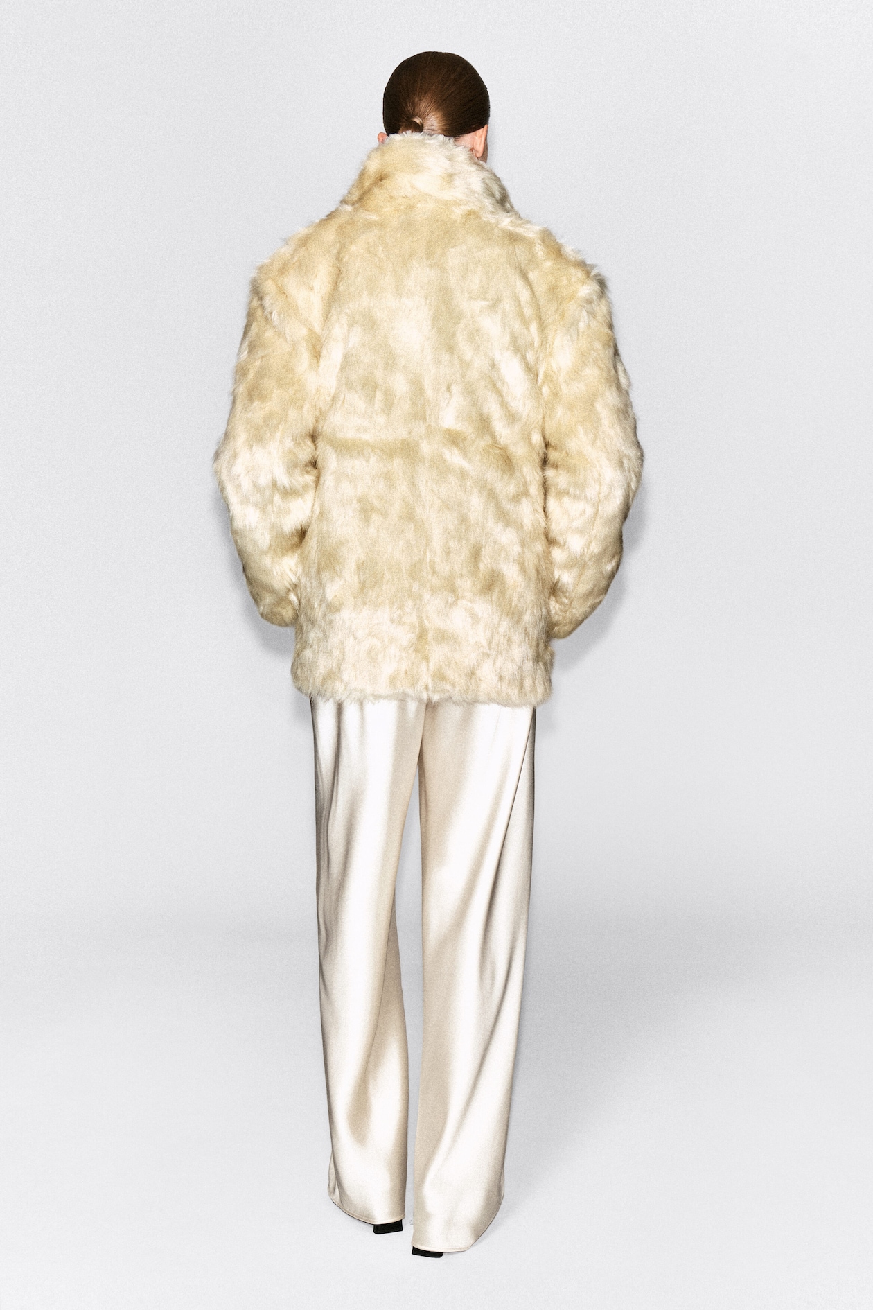 FUR-EFFECT JACKET — CREAM