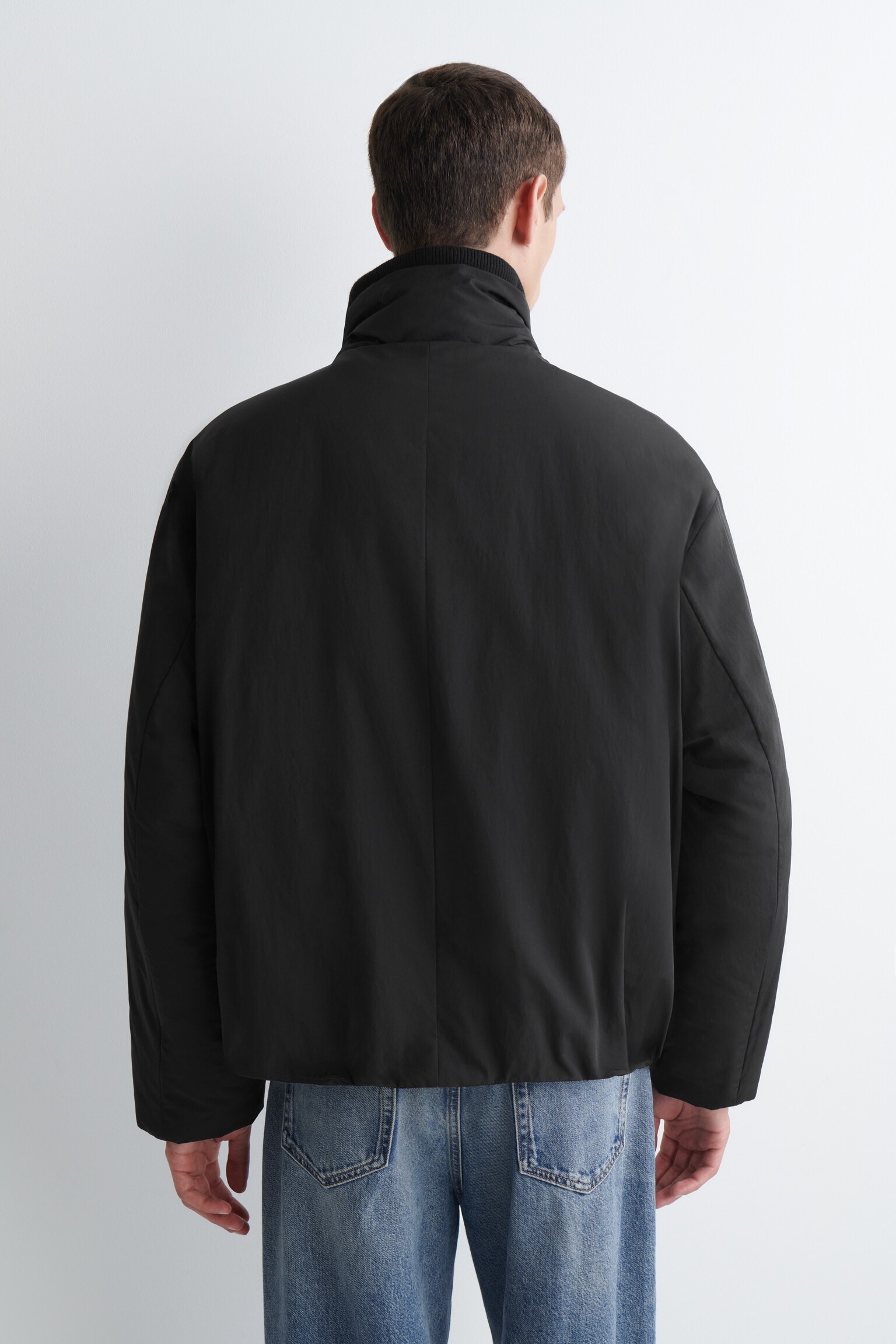 WATTIERTE DAUNENJACKE MIT STEHKRAGEN - SCHWARZ/BORDEAUX - 3