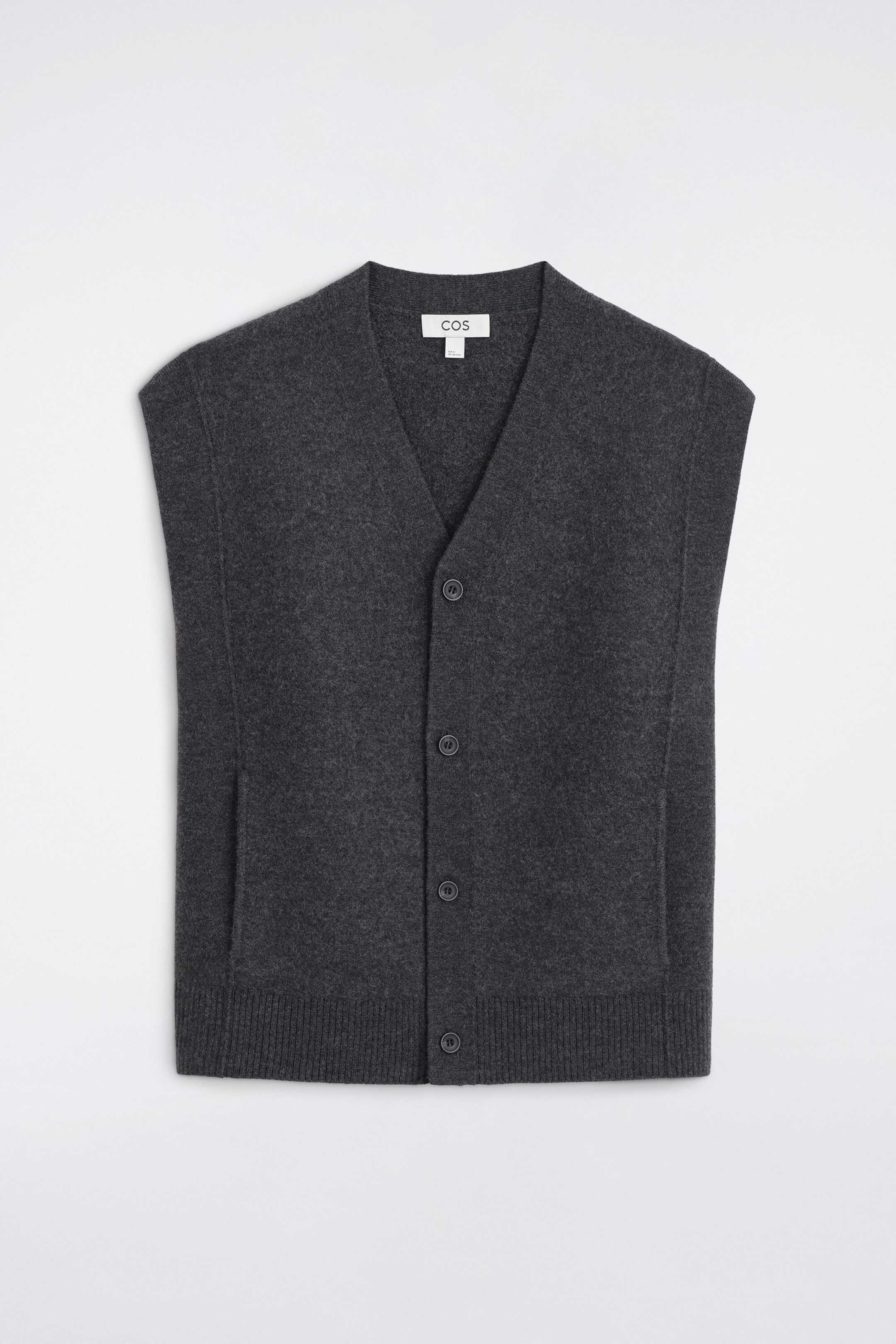 BUTTONED BOILED-WOOL VEST