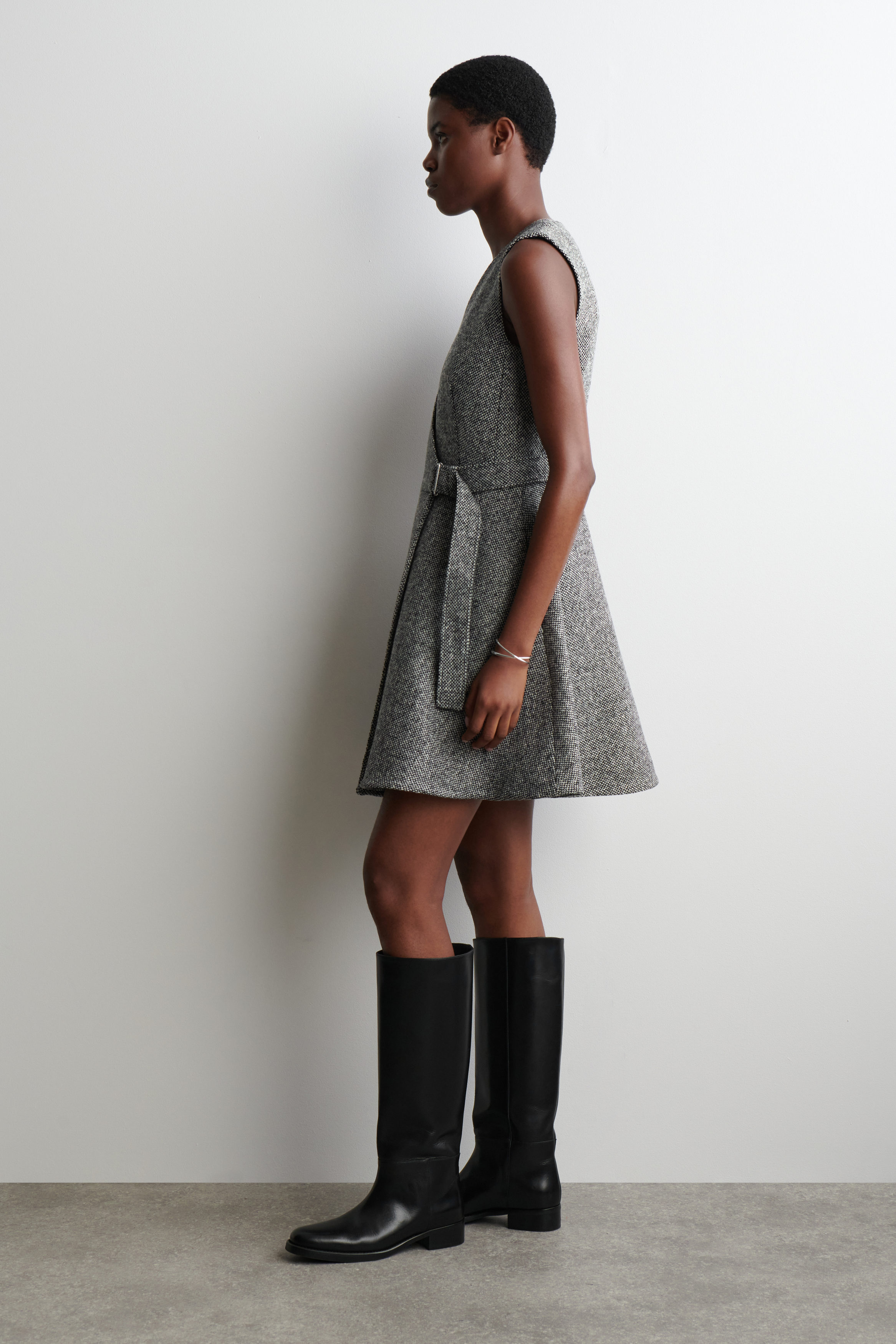 L’aubeblanc Tweed Wrap Dress Black CARLA SUMMER TWEED DRESS | LEHHO