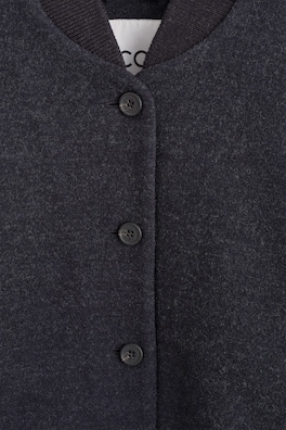 BOILED WOOL-BLEND BOMBER JACKET — CHARCOAL MÉLANGE 8