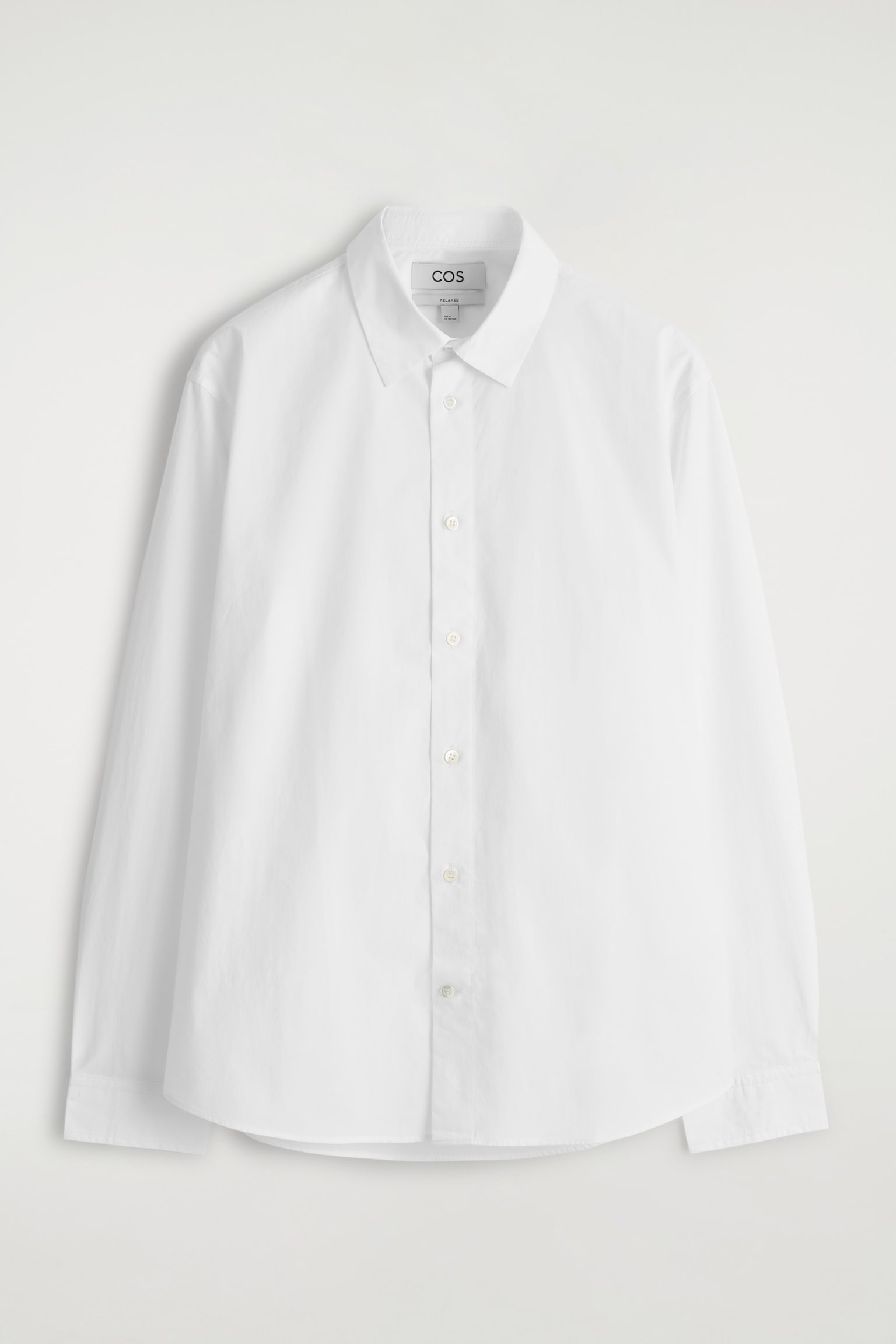 RELAXED PIMA COTTON-POPLIN SHIRT - WHITE/LIGHT BLUE - 2