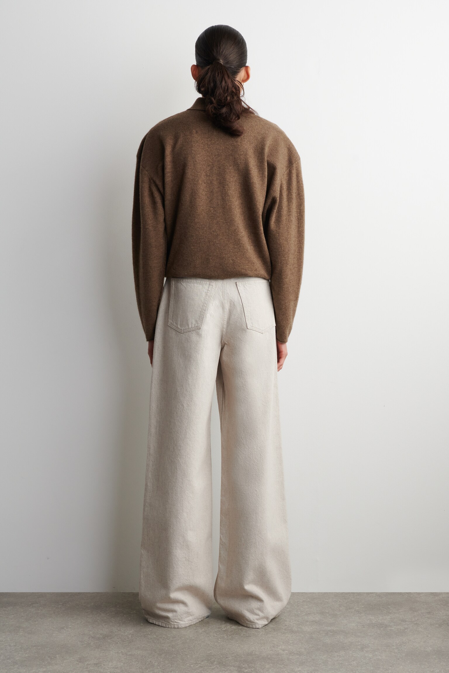 DIAL WIDE-LEG JEANS - LIGHT BEIGE - 5