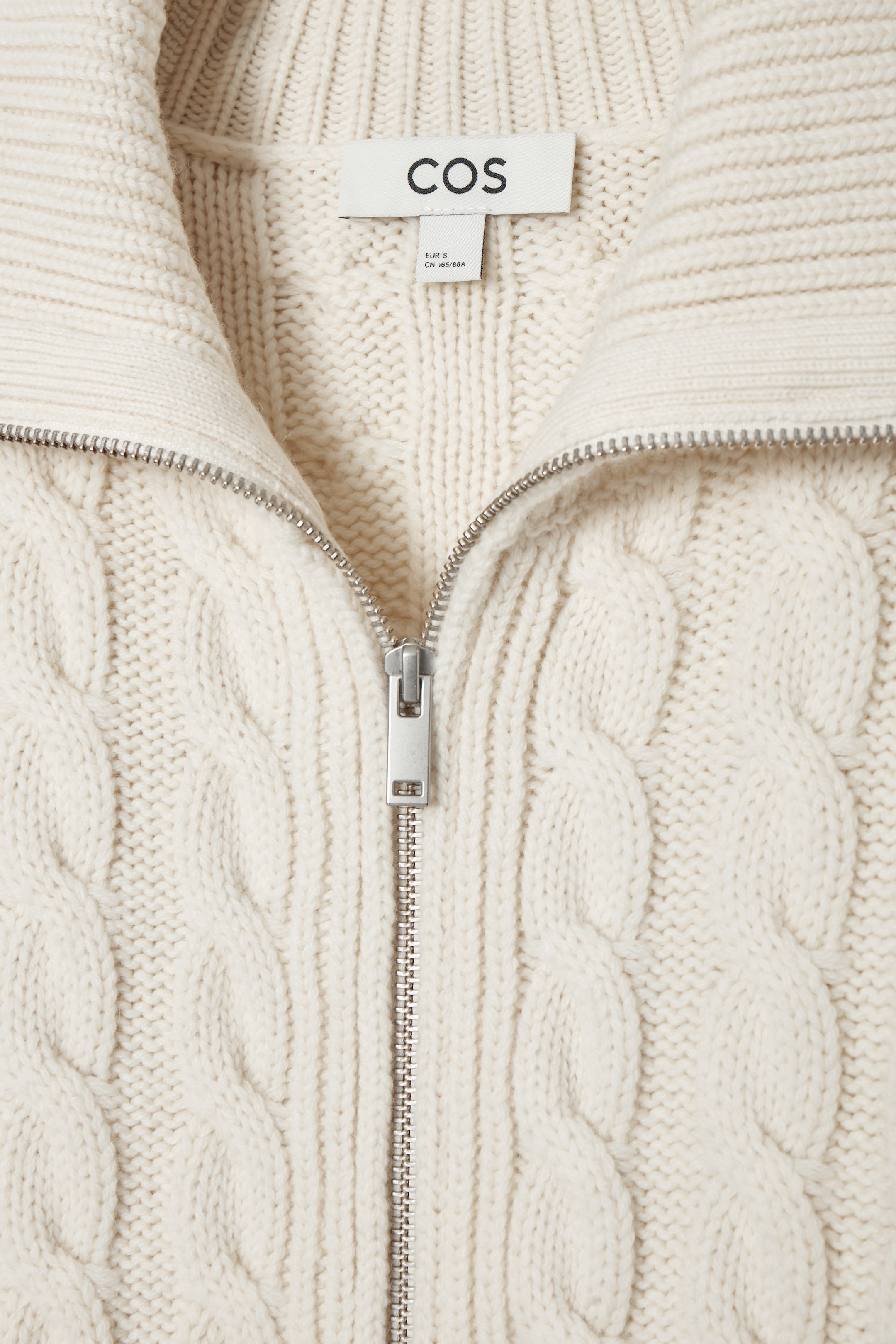 Ingrandisci l'immagine: CABLE-KNIT WOOL ZIP-UP JACKET - CREAM - DONNA | H&M CH 2