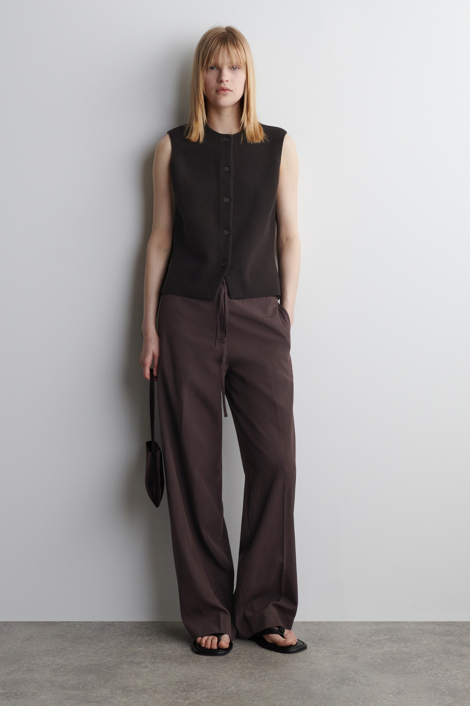 GILET EN MAILLE DE COTON - BRUN FONCÉ/ROUGE PROFOND/IVOIRE/VERT - 6