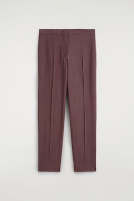 TAILORED WOOL STRAIGHT-LEG PANTS — MAHOGANY 6