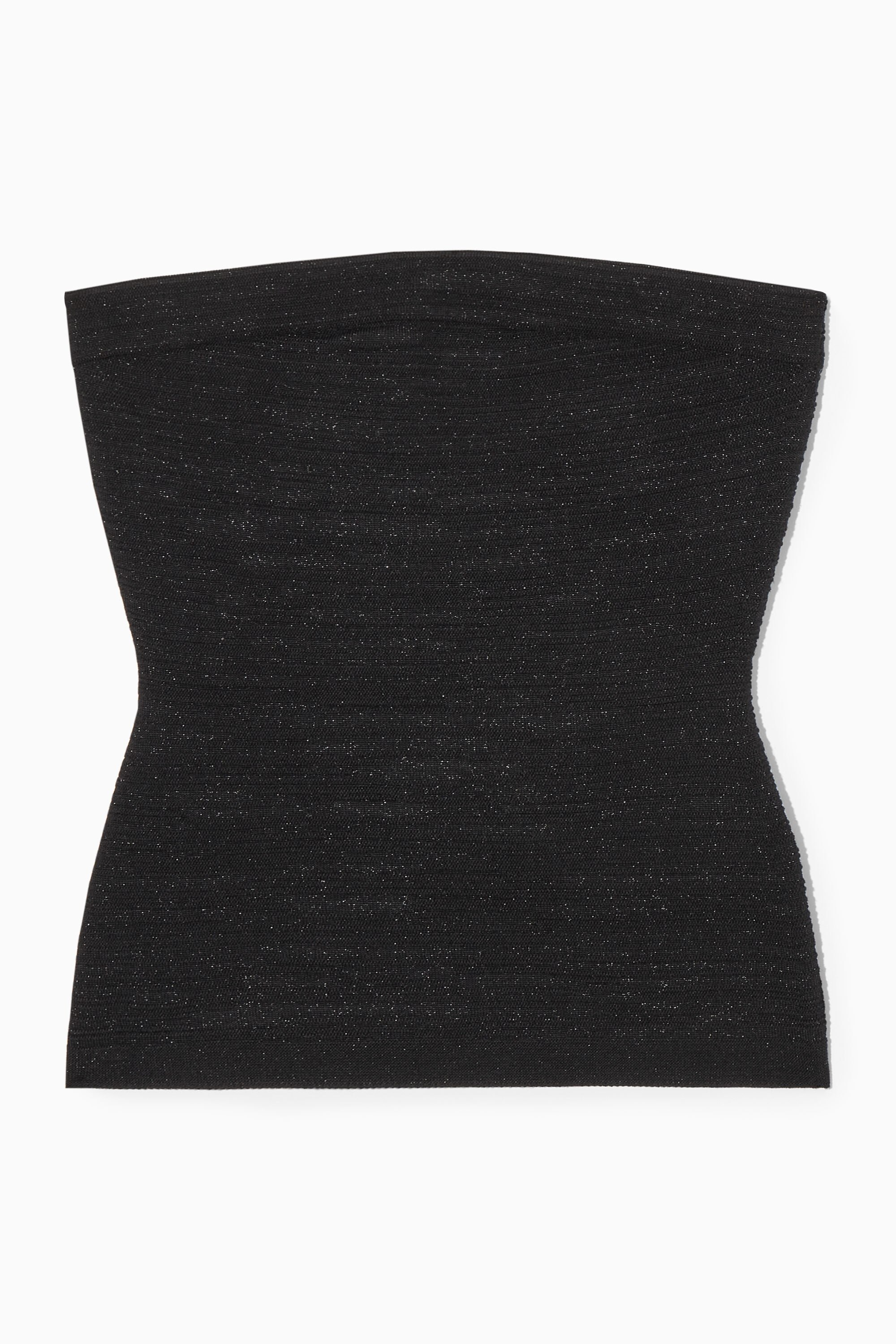 SPARKLY TEXTURED BANDEAU - BLACK | COS