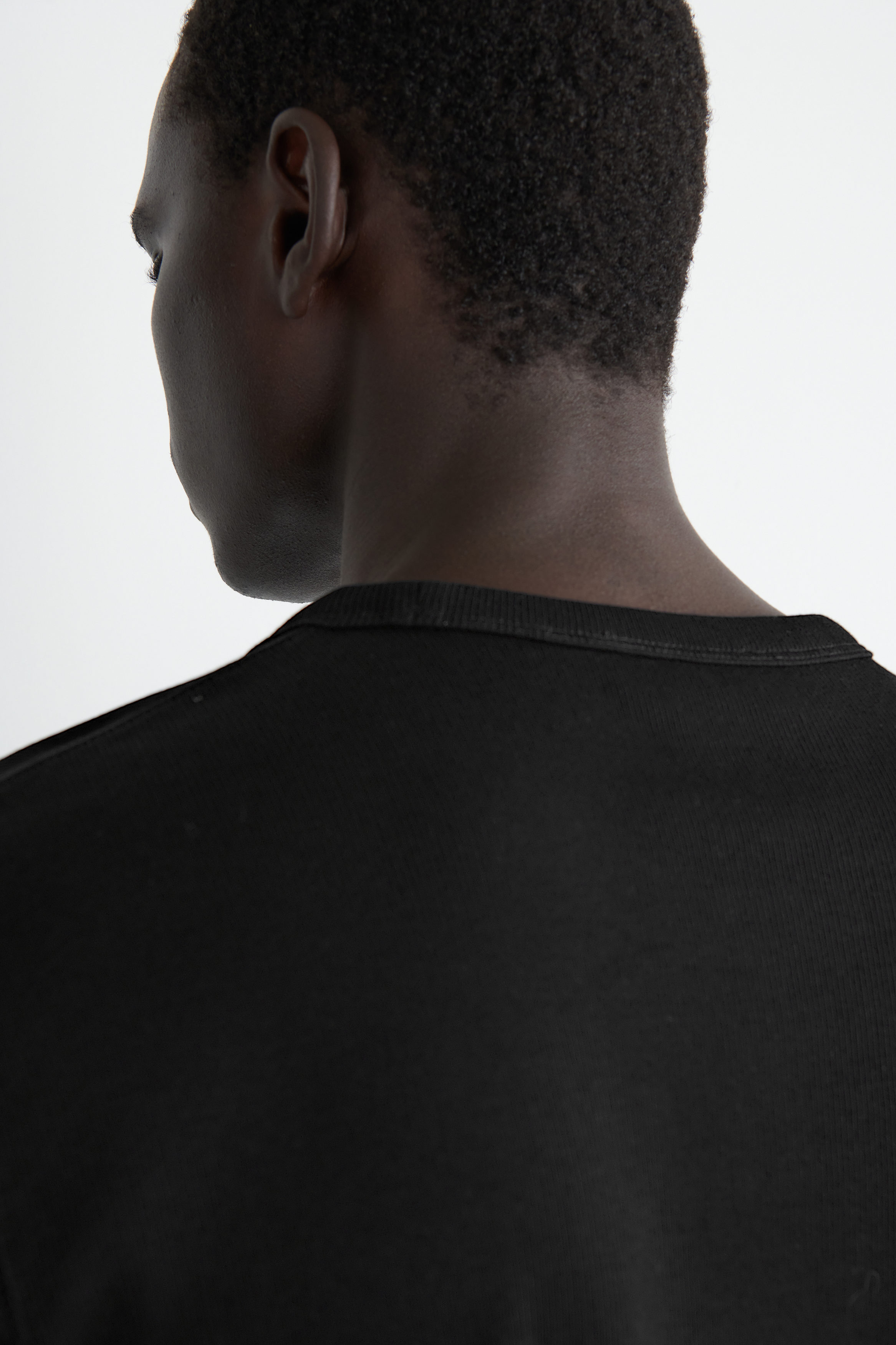 SLIM RIBBED COTTON T-SHIRT - BLACK | COS