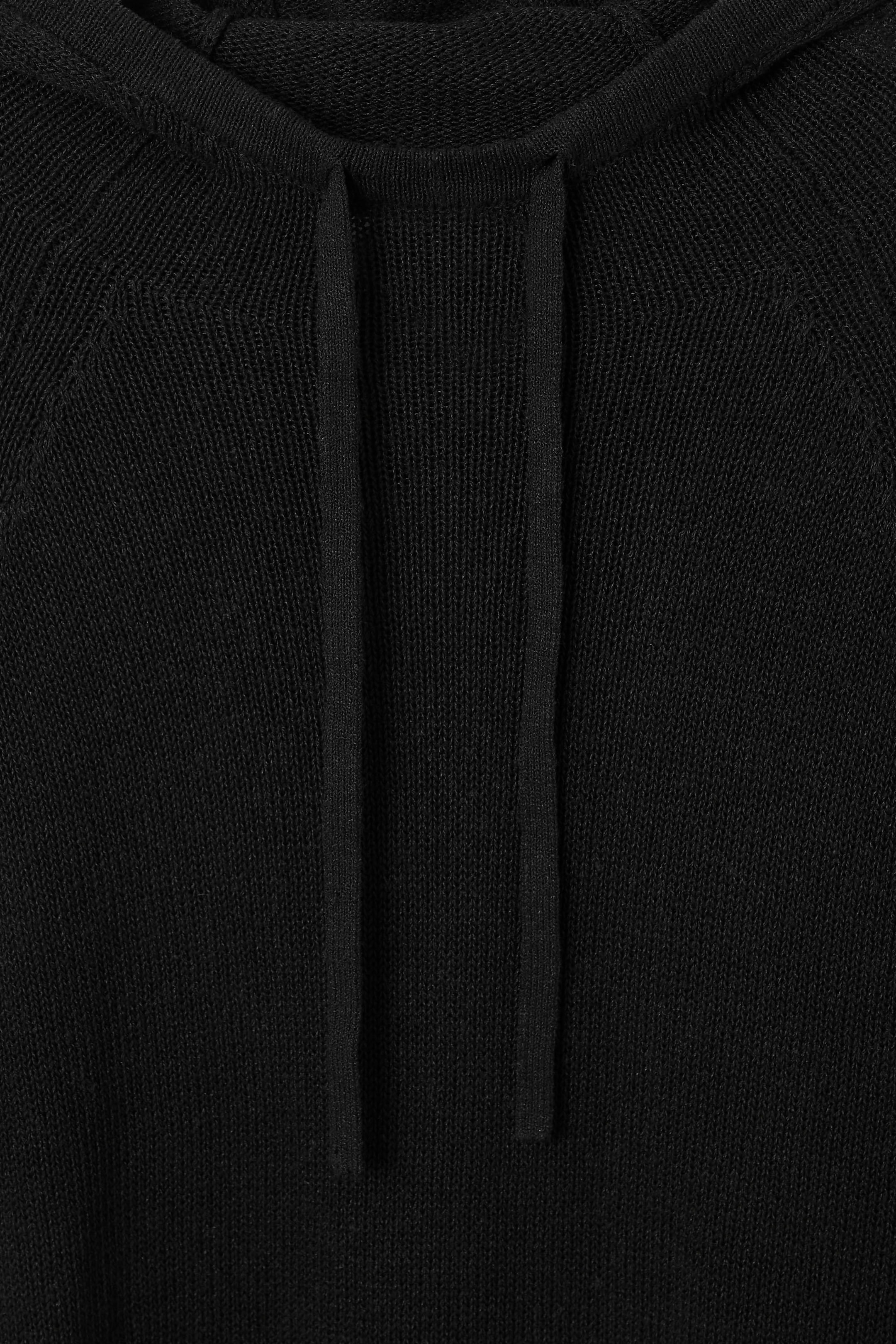 Ingrandisci l'immagine: KNITTED LINEN-BLEND HOODIE - BLACK - DONNA | H&M CH 2