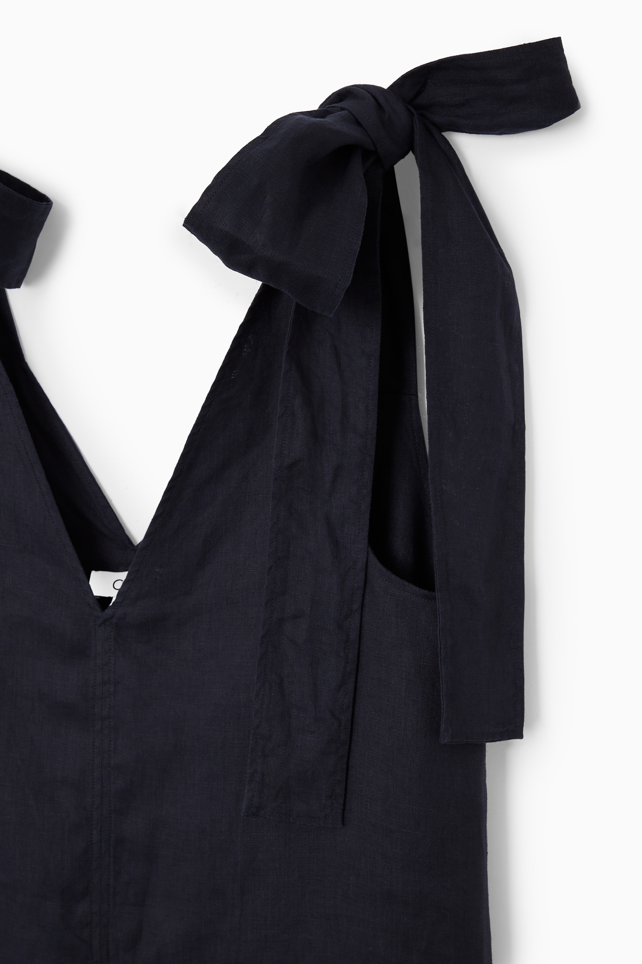 Ingrandisci l'immagine: BOW-DETAIL LINEN MIDI DRESS - NAVY BLUE - DONNA | H&M CH 2