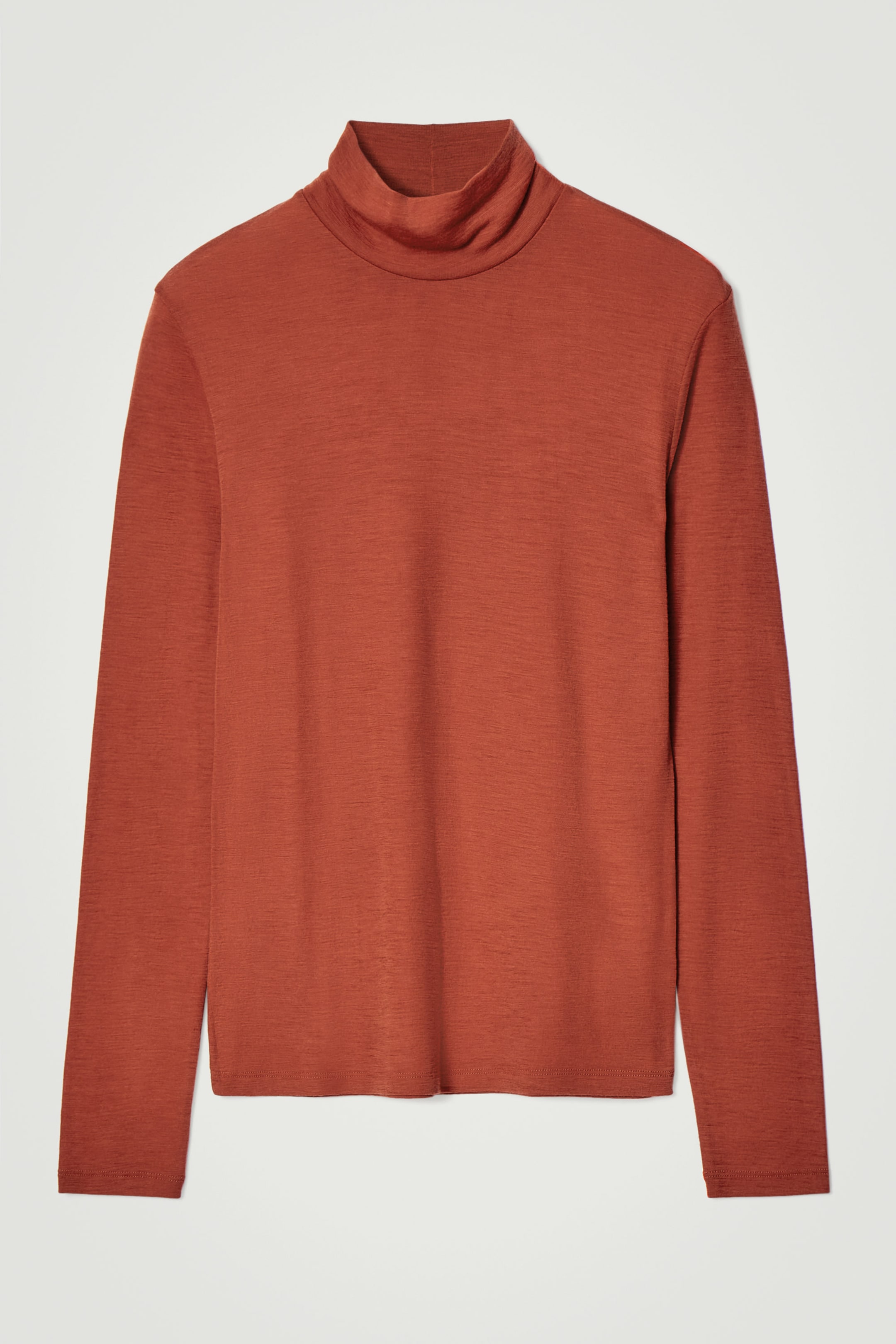 SLIM WOOL-JERSEY ROLLNECK TOP