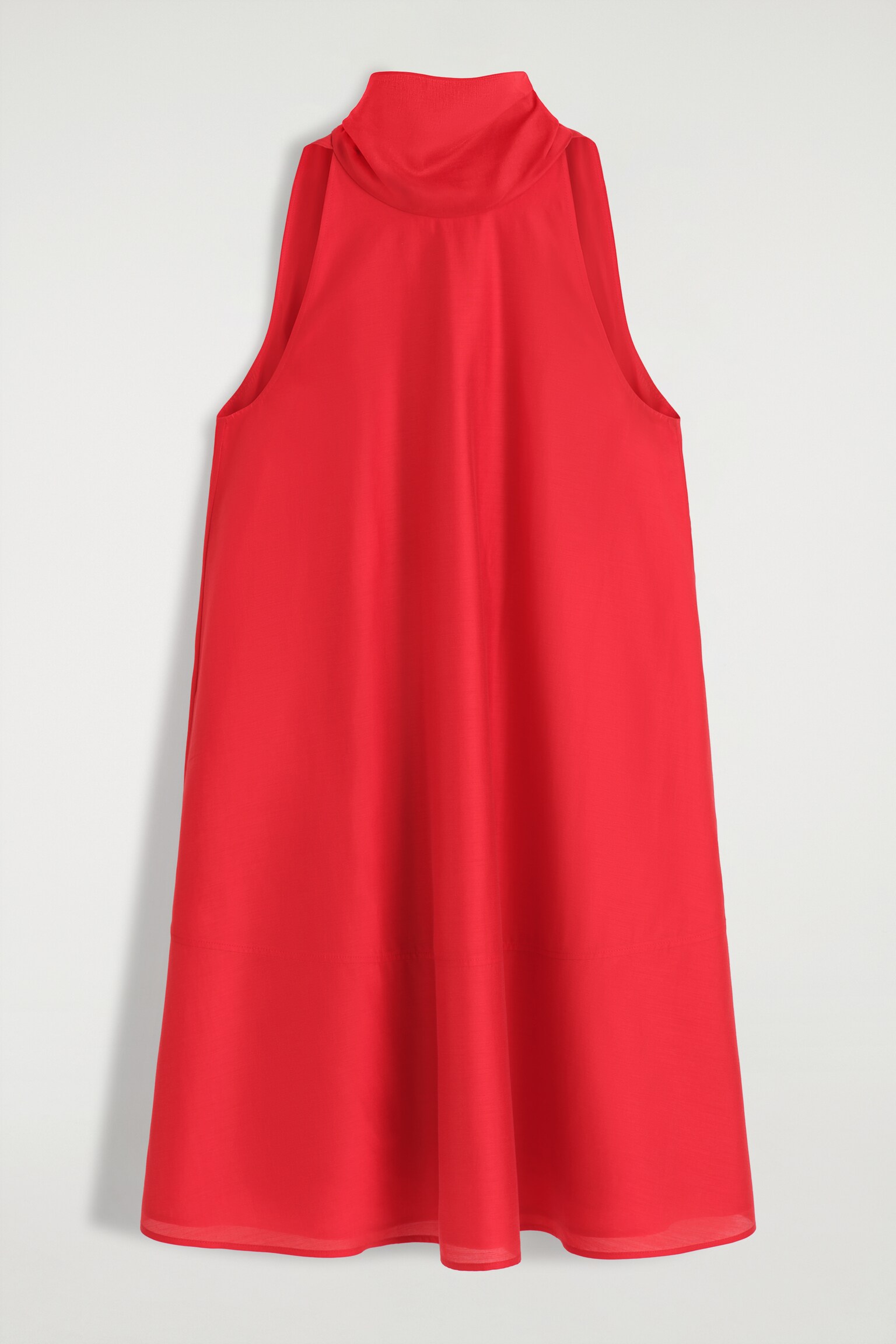 VESTIDO CORTO FLUIDO CON CUELLO HALTER - ROJO/VERDE CLARO/MARRÓN OSCURO - 2