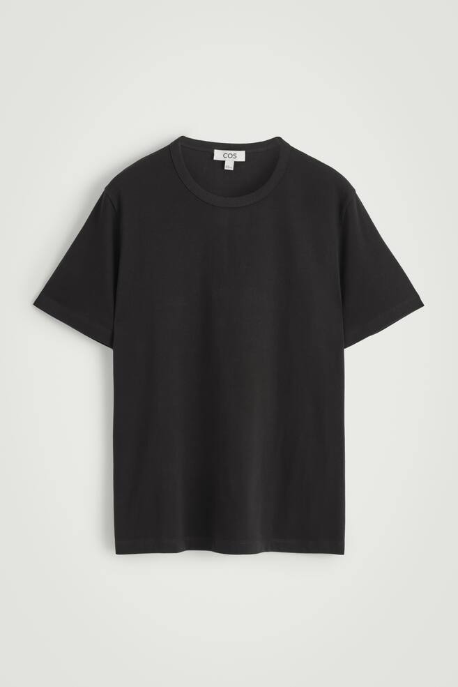 T-SHIRT EN COTON BROSSÉ - NOIR/BLANC/BEIGE - 1