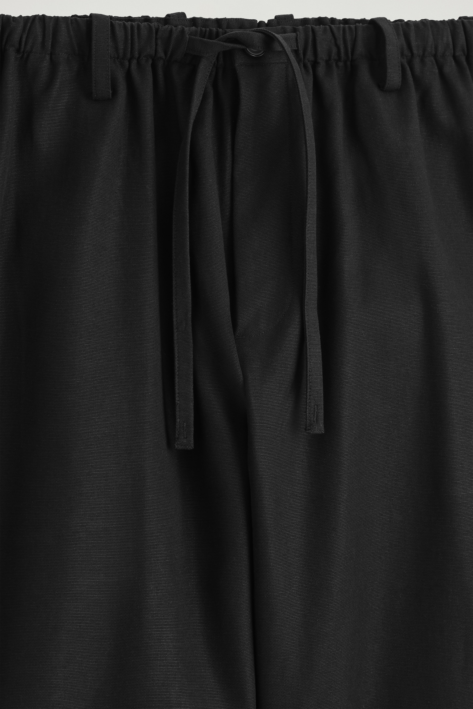 BARREL-LEG DRAWSTRING TROUSERS - BLACK/BEIGE - 4