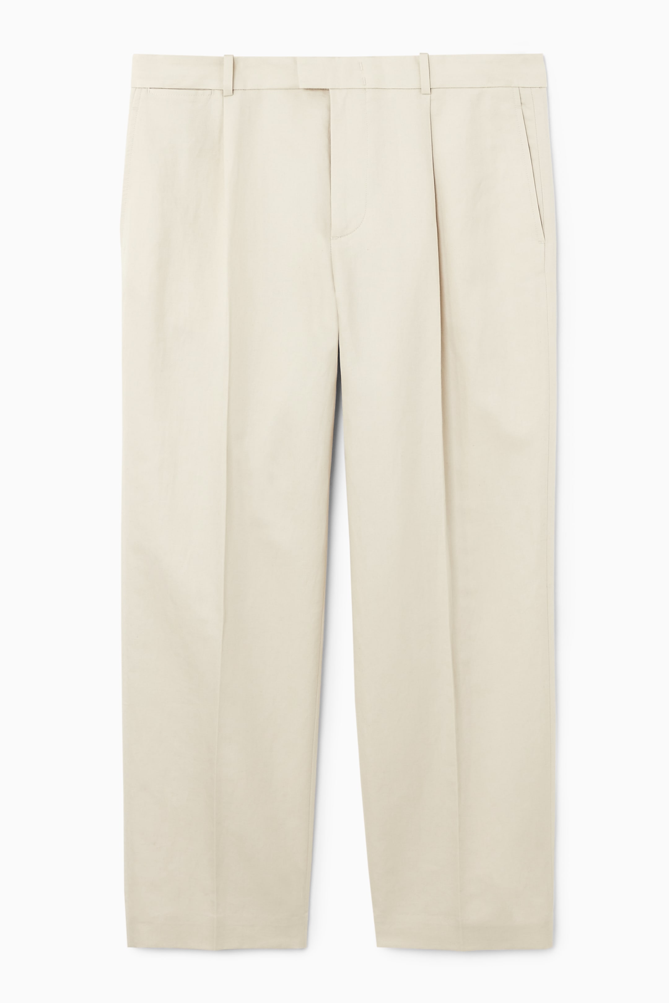 Grösseres Bild ansehen: LEINENHOSE MIT FALTEN UND GERADEM BEIN - HELLES BEIGE - HERREN | H&M CH 1
