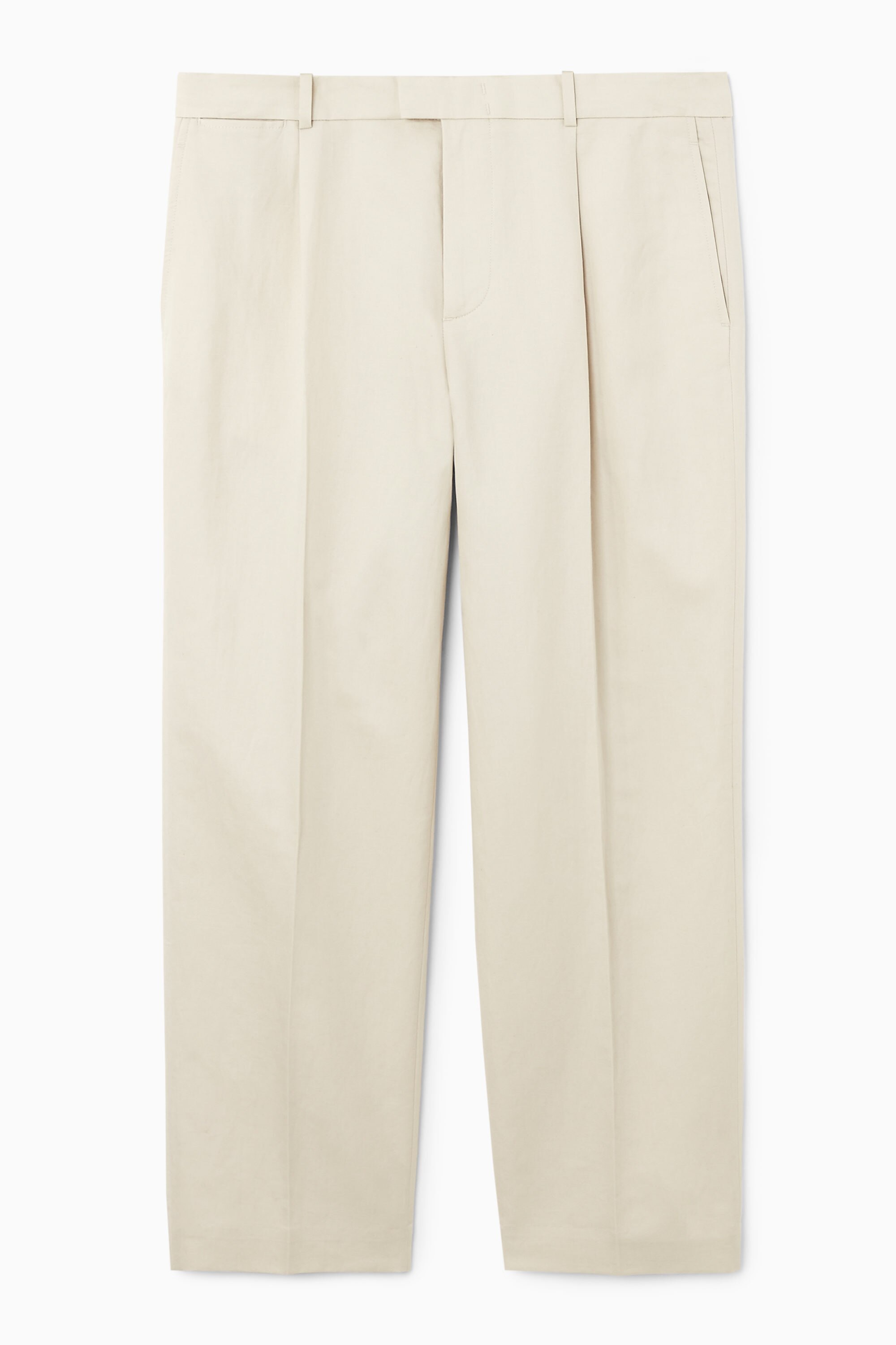 【COLOR iN ID】Pleated ST linen cotton pants Pleated Beige Irish Linen Dress Pant - Custom Fit Tailored