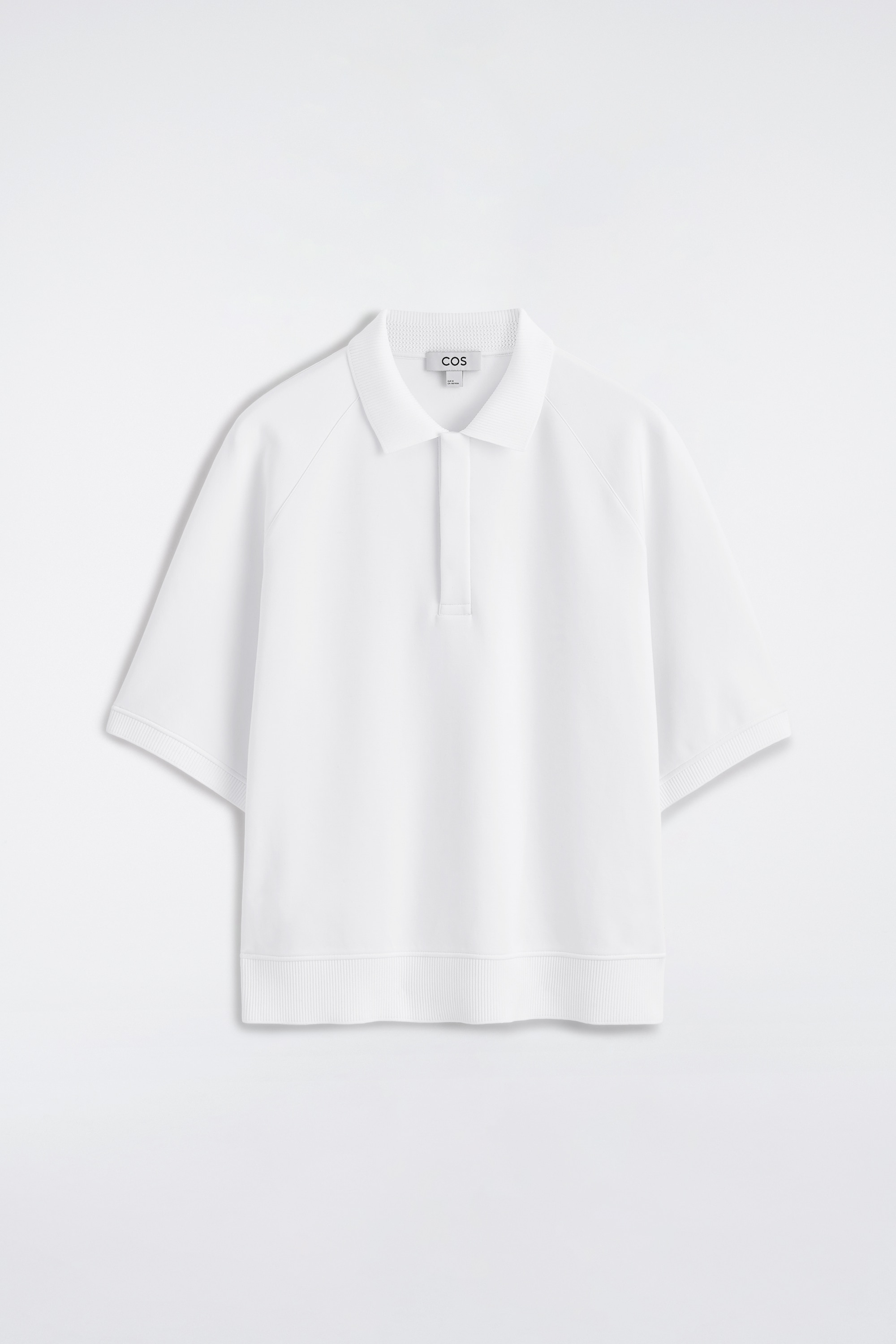 SCUBA-JERSEY POLO SHIRT - לבן/כחול נייבי