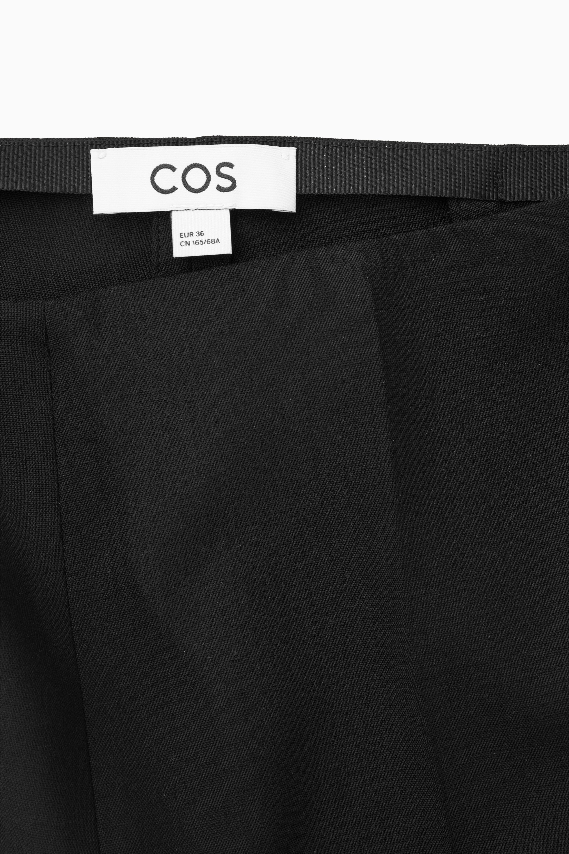 SLIM WOOL-CREPE BOOTCUT PANTS - BLACK | COS US