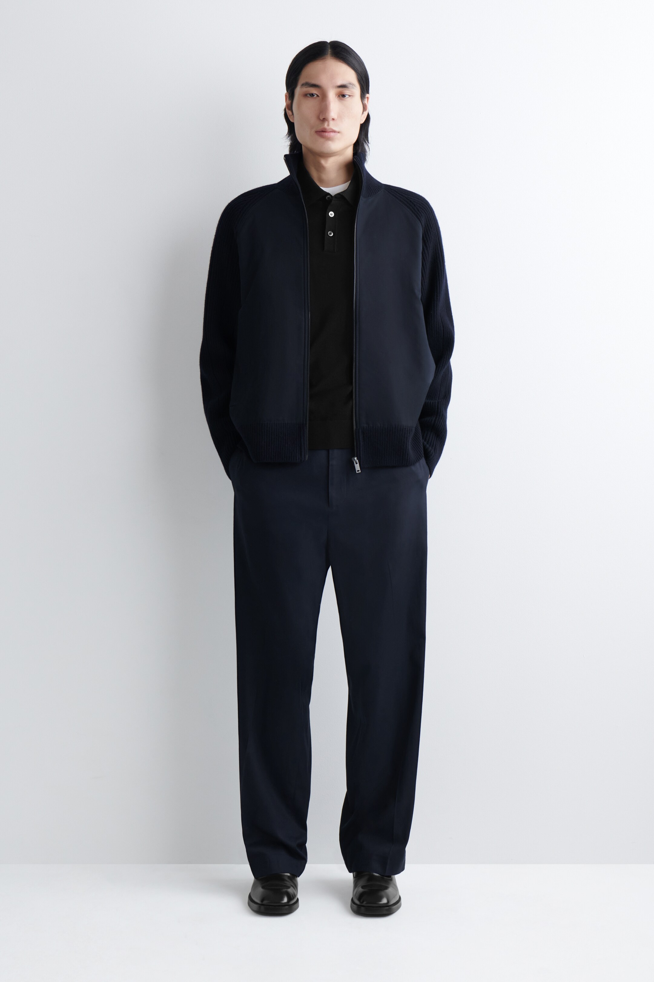 Größeres Bild ansehen: TRAININGSJACKE AUS MERINOWOLLE MIT BAUMWOLLPARTIE - NAVYBLAU - Men | H&M DE 1