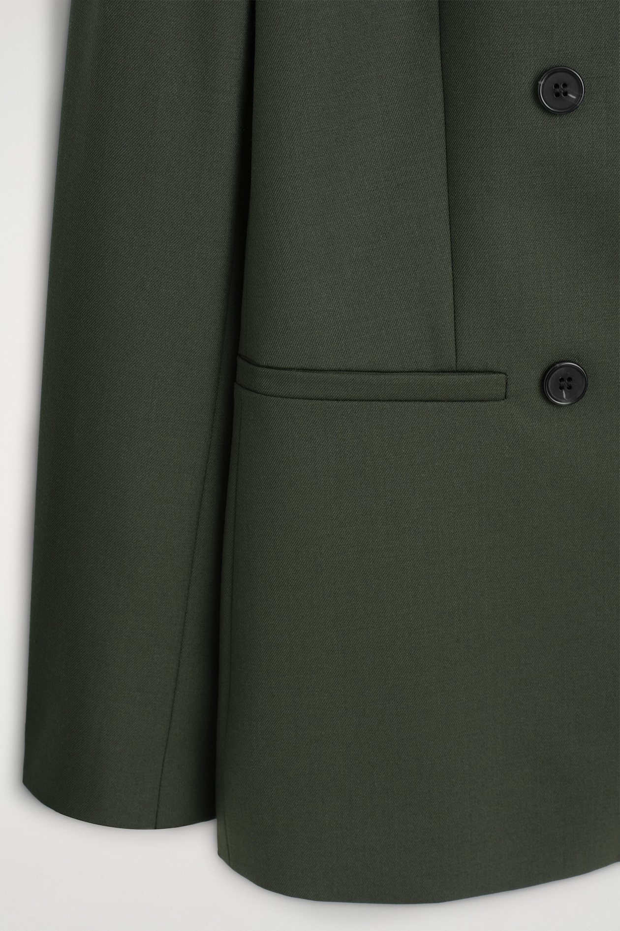 WOOL-BLEND DOUBLE-BREASTED BLAZER — KHAKI