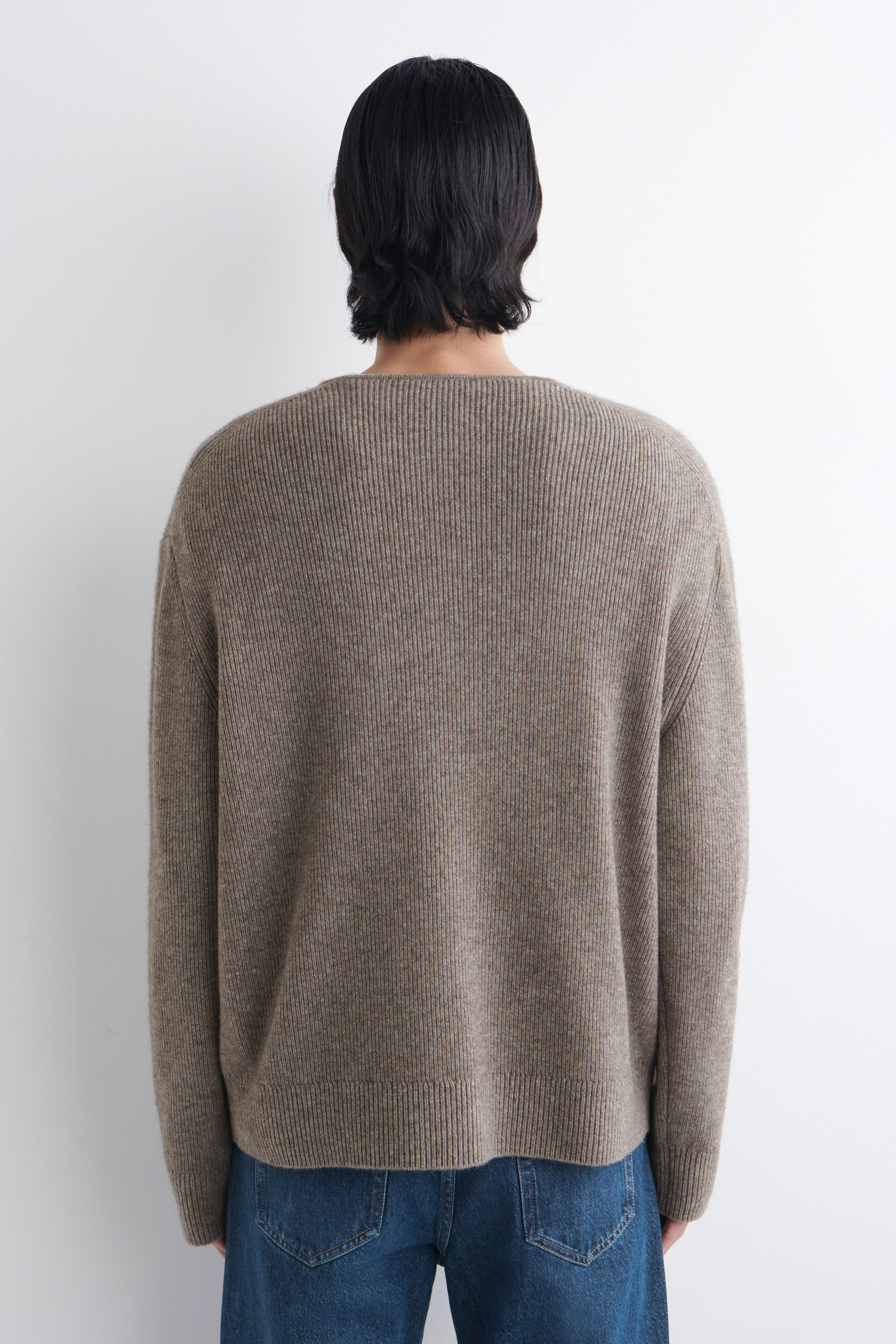 KNITTED MERINO-YAK HENLEY TOP - BEIGE MÉLANGE | COS US