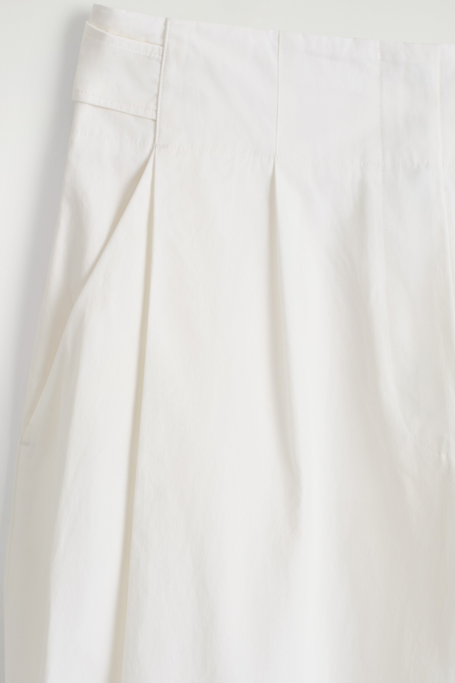PANTALON COURT BARREL EN COTON - BLANC/BRUN - 3